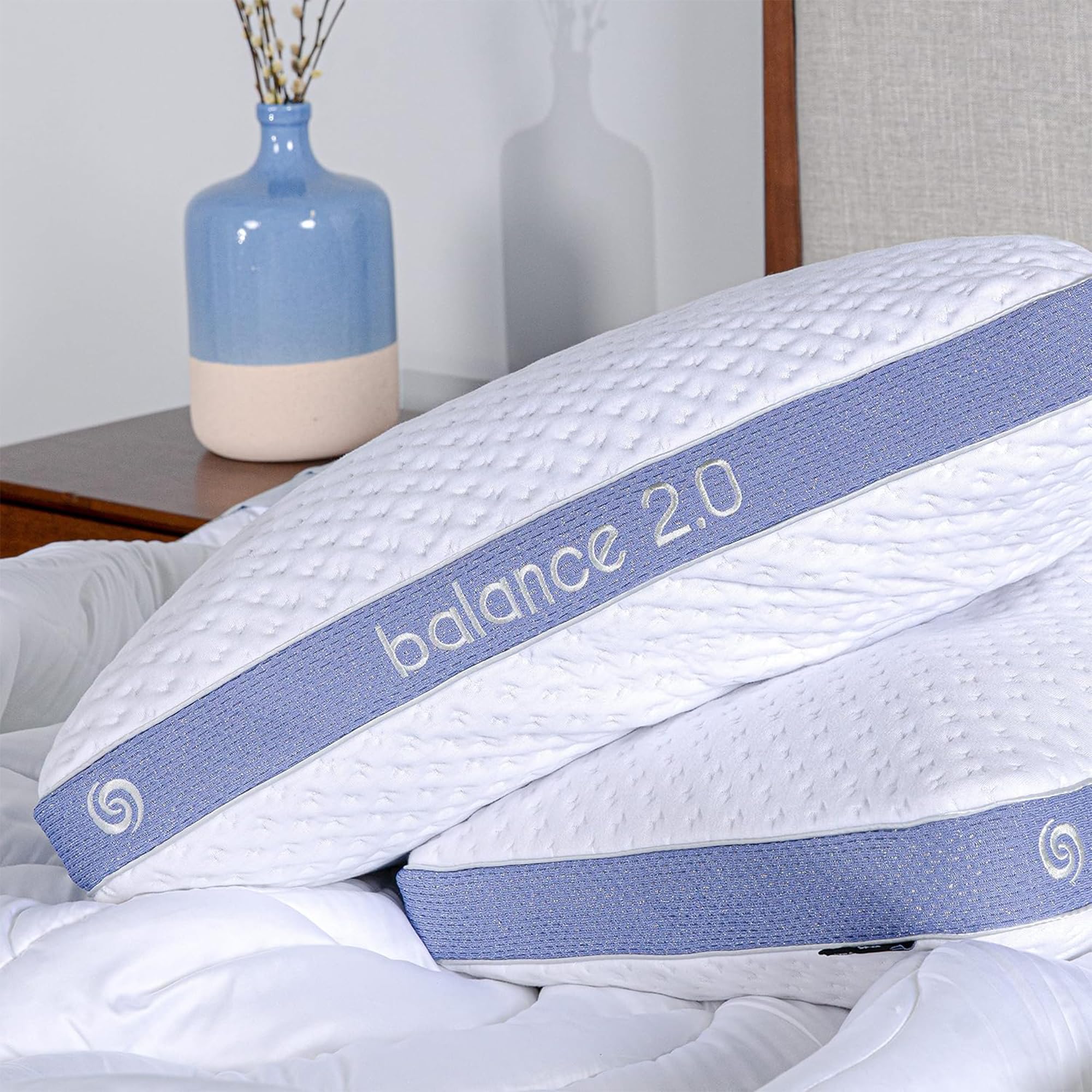 Bedgear Balance Performance Pillow 2.0 - Moisture Wicking Cooling Pillow for Side, Back & Stomach Sleepers - Medium Firm Support Pillow with Washable Cover (20x26x5.75 Inches) - Perfect for Hot Sleepers & Allergy Relief
