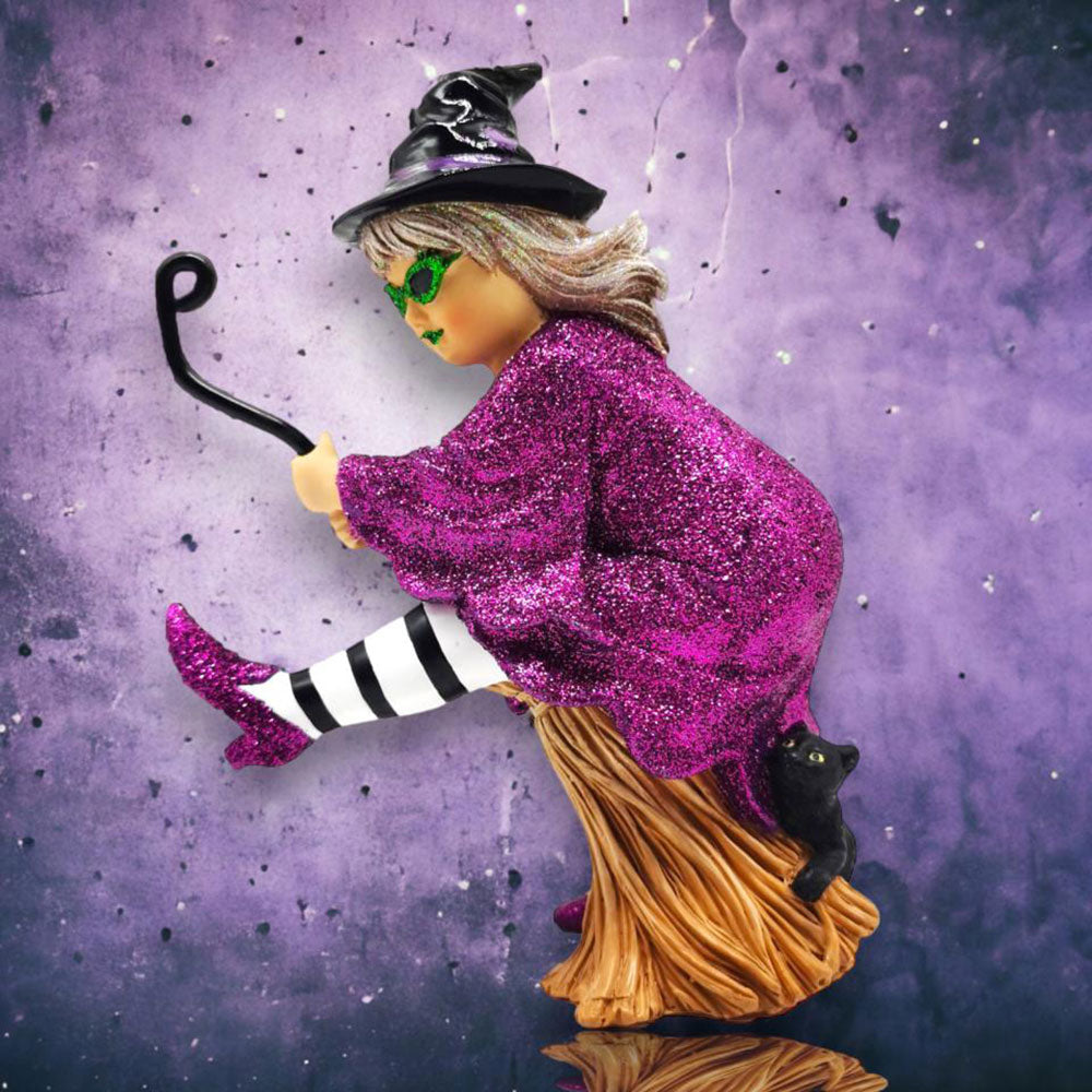 December Diamonds Broomhilda Which Witch Ornament - Halloween Decor, Christmas Tree Decoration, Witch-Themed Collectible for Seasonal Home Decor