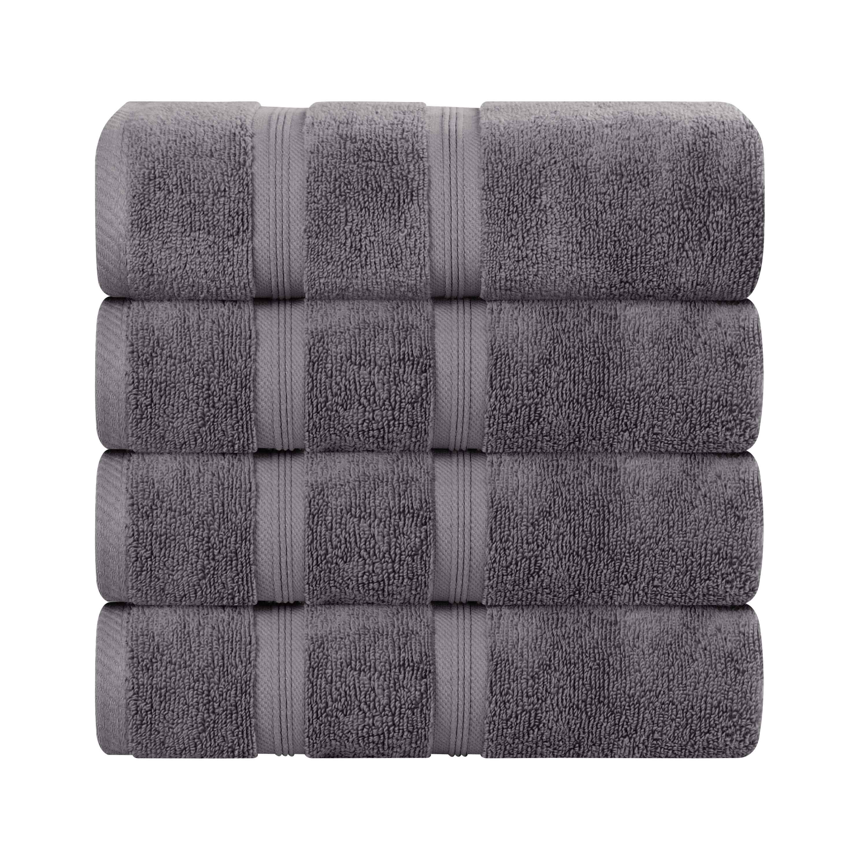 Premium Soft Medium Weight Cotton Bath Towels Set of 4 - Ultra Absorbent, Quick Dry & Zero Twist - Perfect for Spa, Bathroom & Beach Use