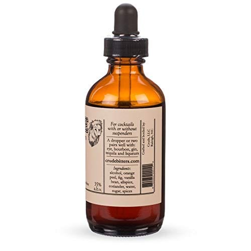 CRUDE BITTERS Orange and Fig Sycophant Bitters - 4 Fl Oz Bottle | Premium Cocktail Bitters for Mixology, Craft Cocktails & Home Bartending