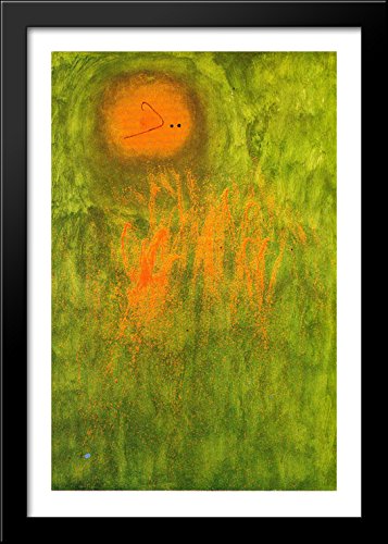 Joan Miro 28x40 Large Black Wood Framed Print Art - 'Hair Pursued by 2 Planets' - Modern Abstract Wall Decor for Living Room, Bedroom or Office