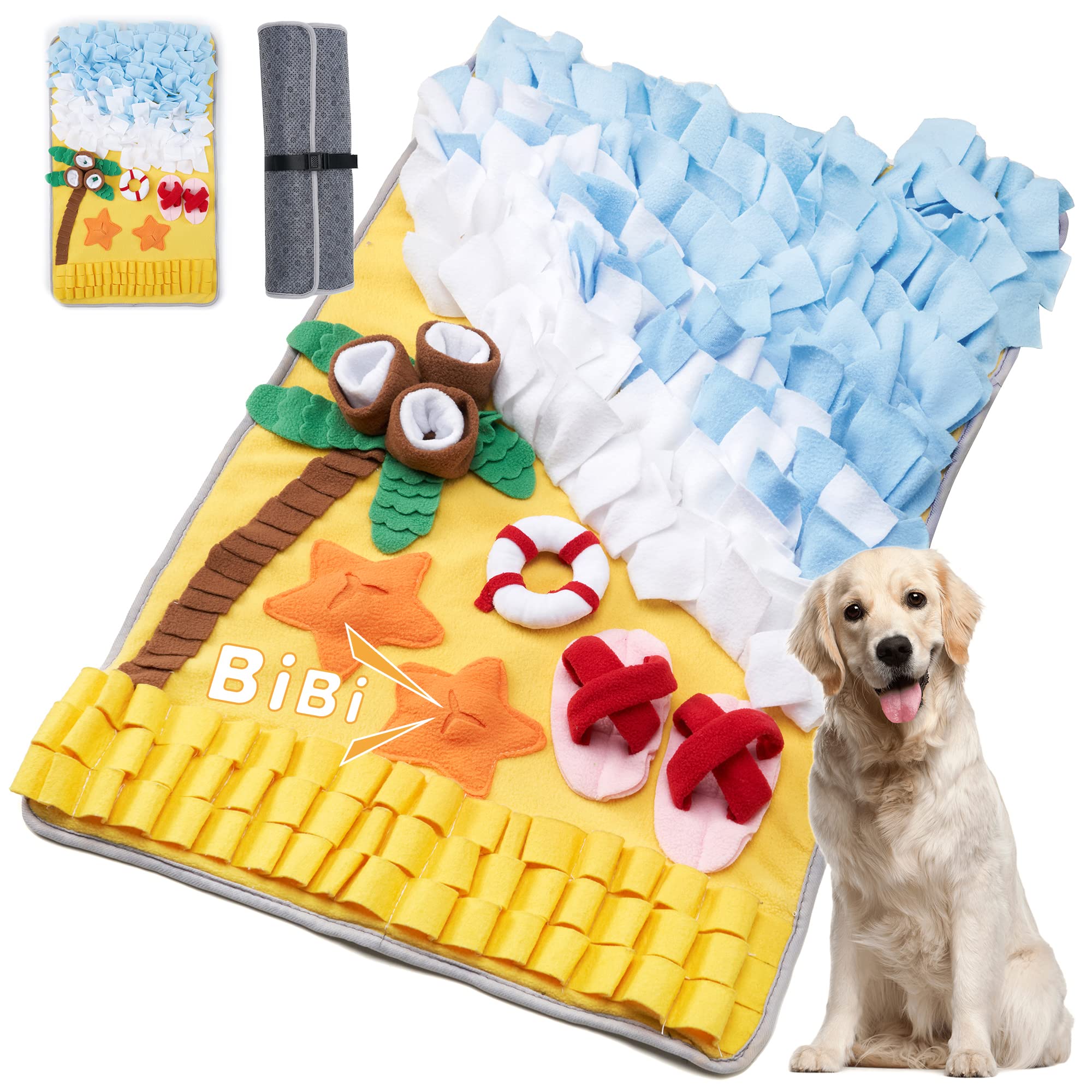 Snuffle Mat for Large Dogs & Cats - Interactive Dog Enrichment Puzzle Toy for Small, Medium & Large Breed Pets - Mental Stimulation & Slow Feeding Mat for Indoor Play & Training