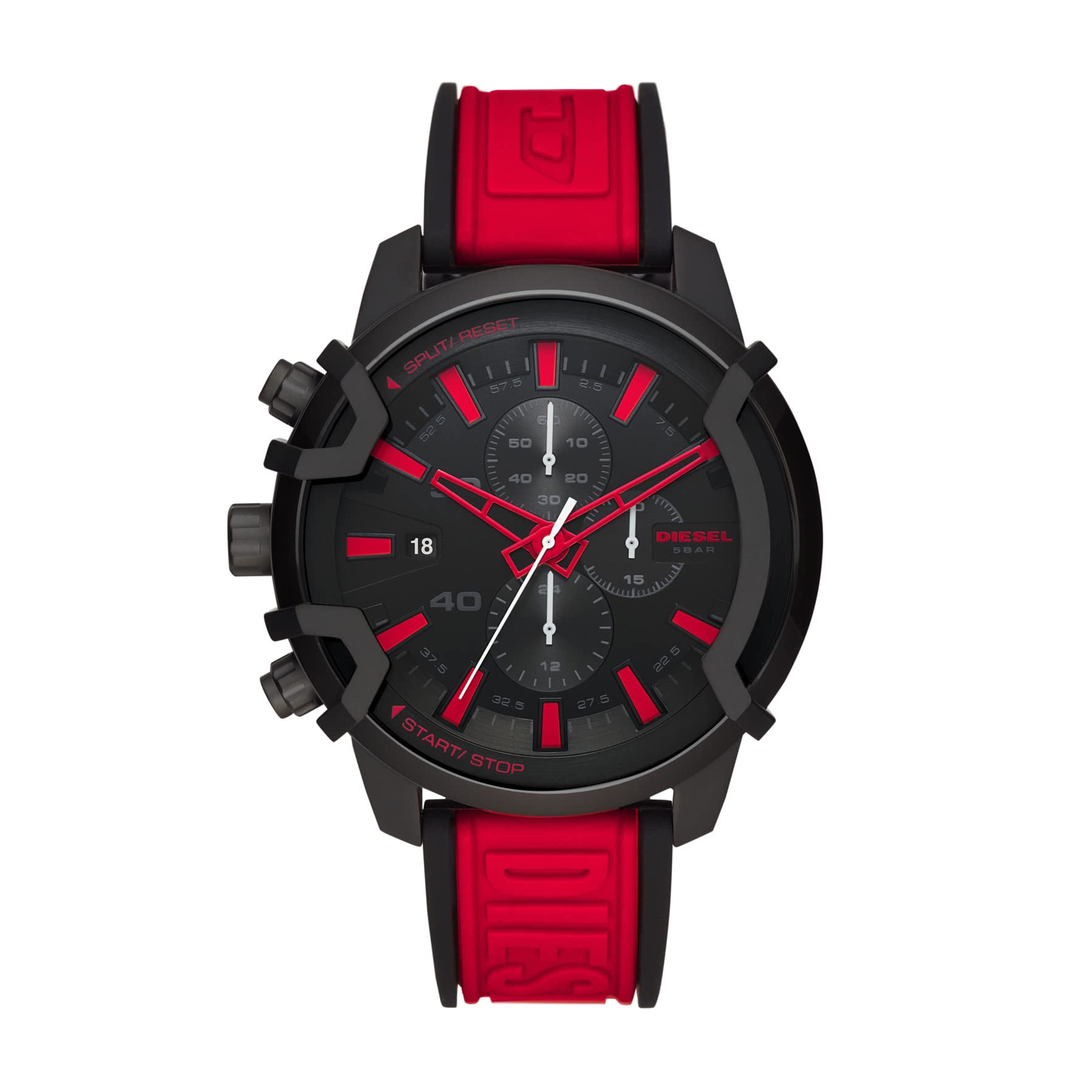 Diesel Men's Griffed Chronograph Quartz Watch - Stainless Steel Case & Band, Water Resistant, Fashionable Timepiece for Casual, Business & Outdoor Activities