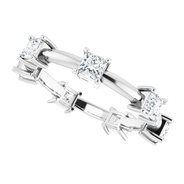 1.26 Carat Princess Cut Diamond Eternity Band Ring for Women - Perfect for Weddings, Anniversaries & Special Occasions