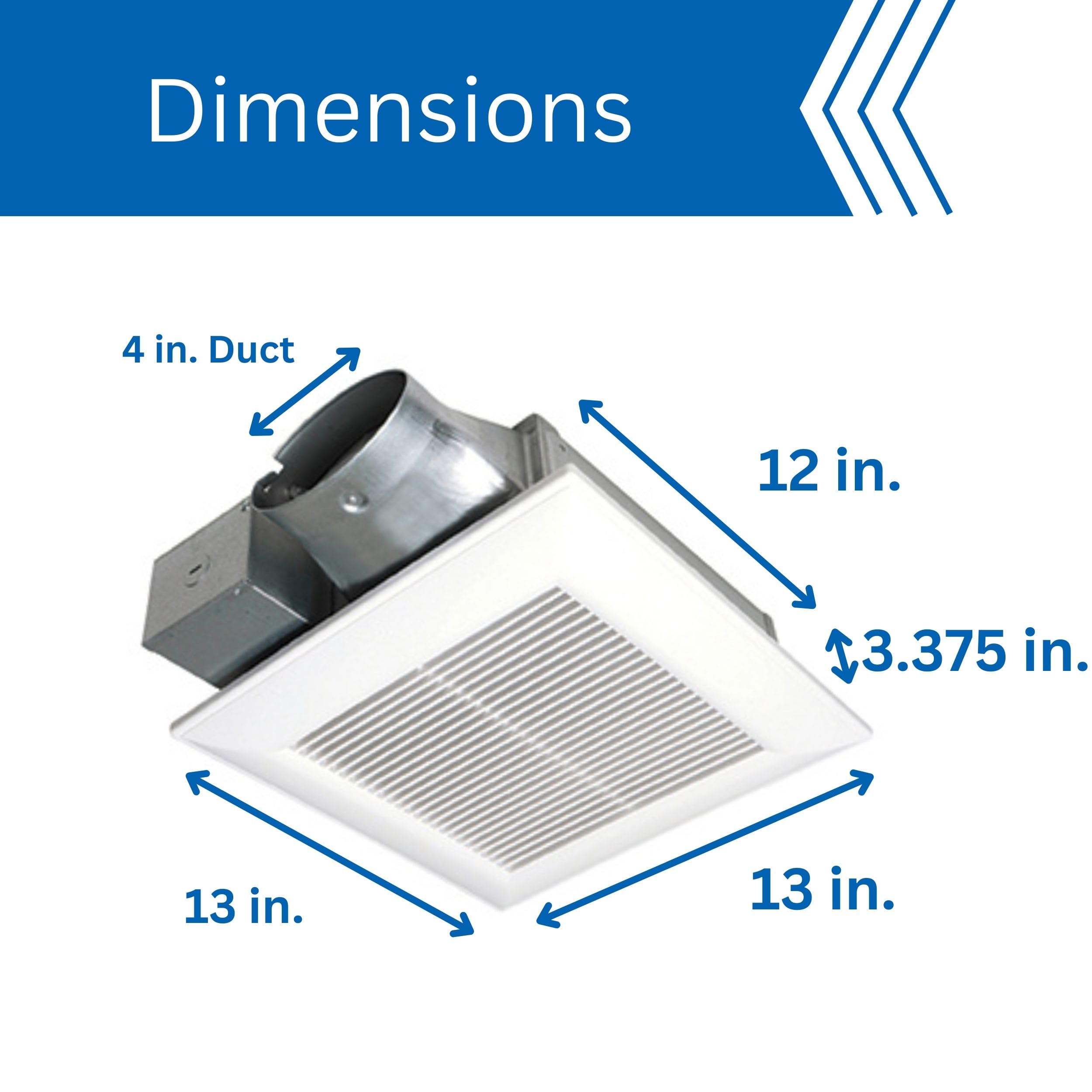 Panasonic FV-0510VS1 WhisperValue DC Ventilation Fan - 50/80/100 CFM, Ultra Quiet Bathroom Exhaust Fan, Energy Efficient, White - Perfect for Home Bathrooms, Kitchens & Laundry Rooms