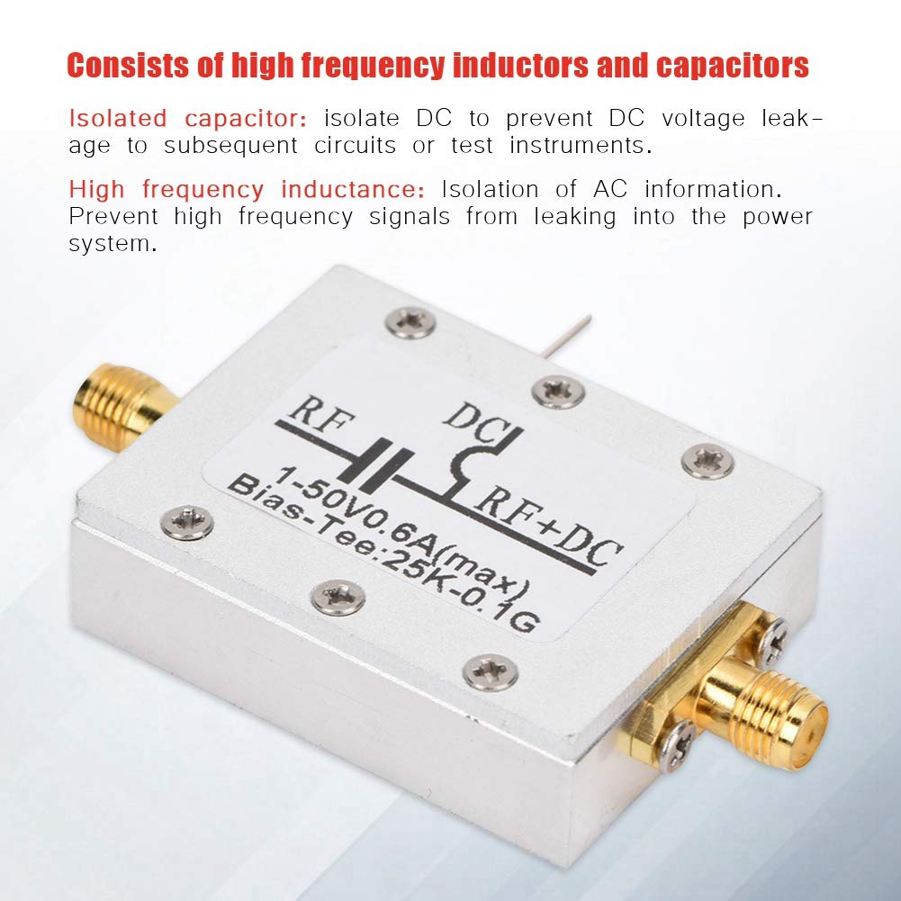 Ciglow 25K-100MHz RF Broadband Bias Tee - Coaxial Feed RF Microwave Bias for Ham Radio, Signal Amplifiers & Test Equipment | Perfect for Radio Enthusiasts & Lab Testing