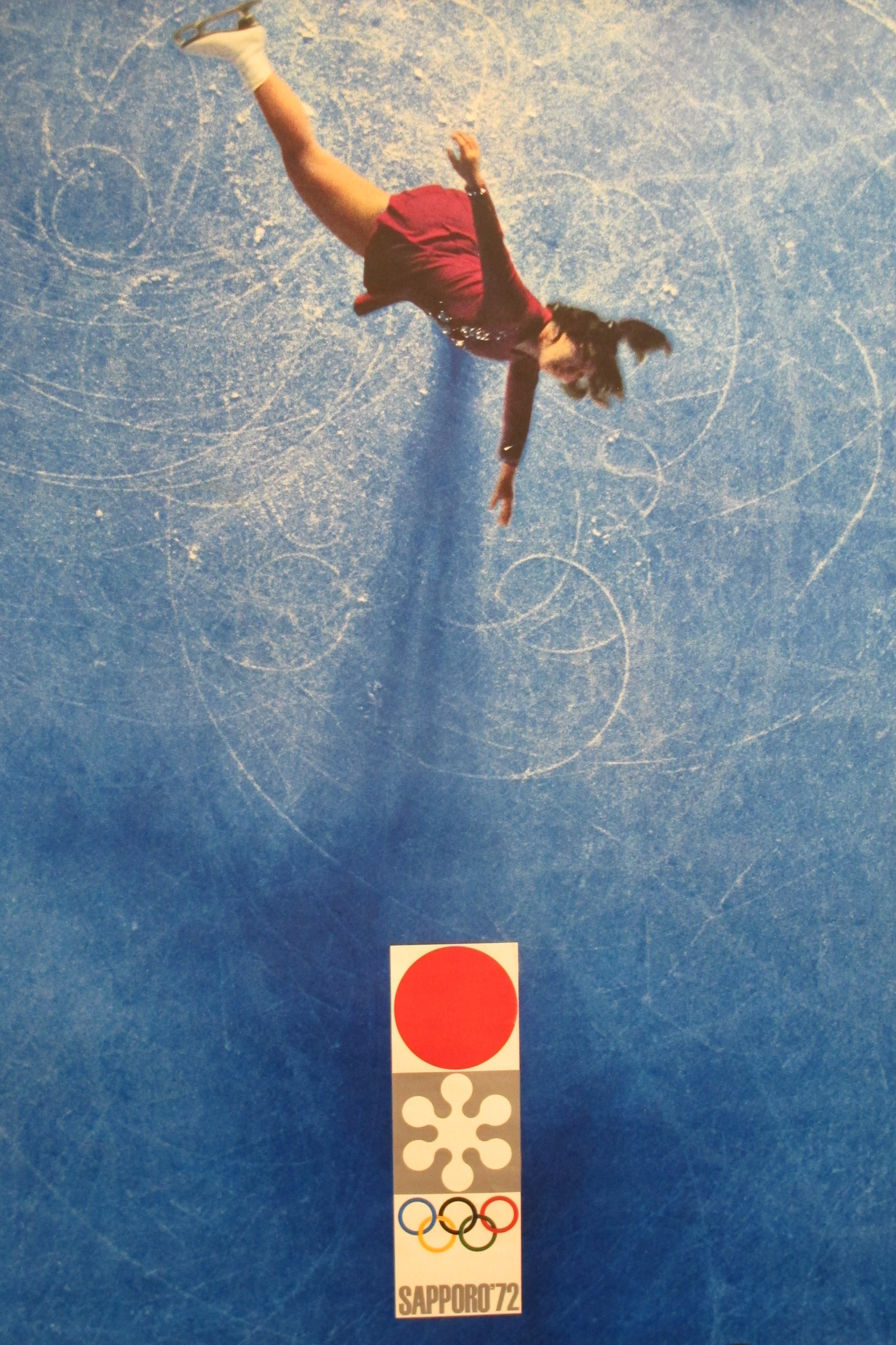 Vintage 1972 Sapporo Winter Olympics Figure Skating Poster - Original Collectible Memorabilia for Sports Fans & Home Decor