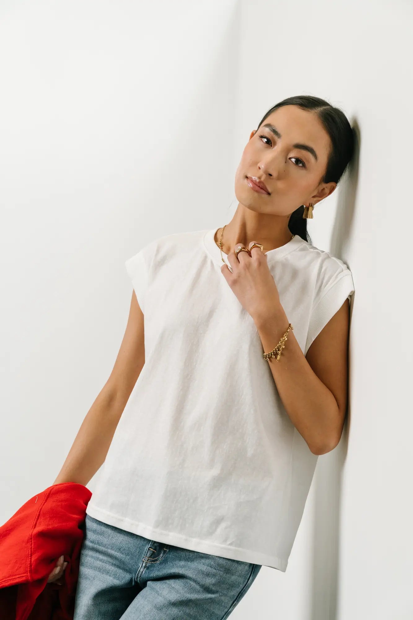 Arlo Women's Fashion Top in White - Soft & Comfortable Blouse for Casual Wear, Office, and Date Night Outfits