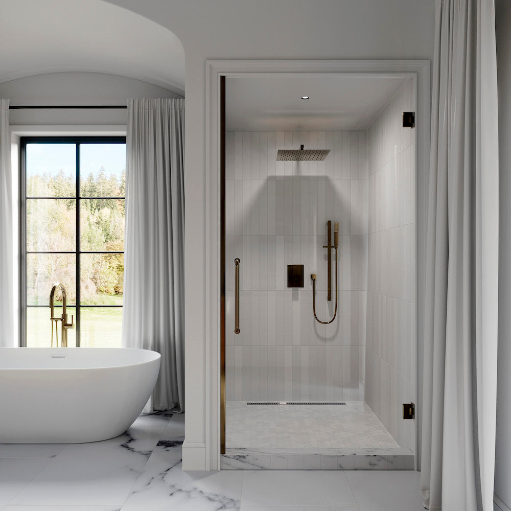 ZLINE Crystal Bay Thermostatic Shower System in Champagne Bronze - Luxury Bathroom Faucet with Temperature Control for Spa-Like Shower Experience | Perfect for Master Bathrooms and Upscale Home Renovations