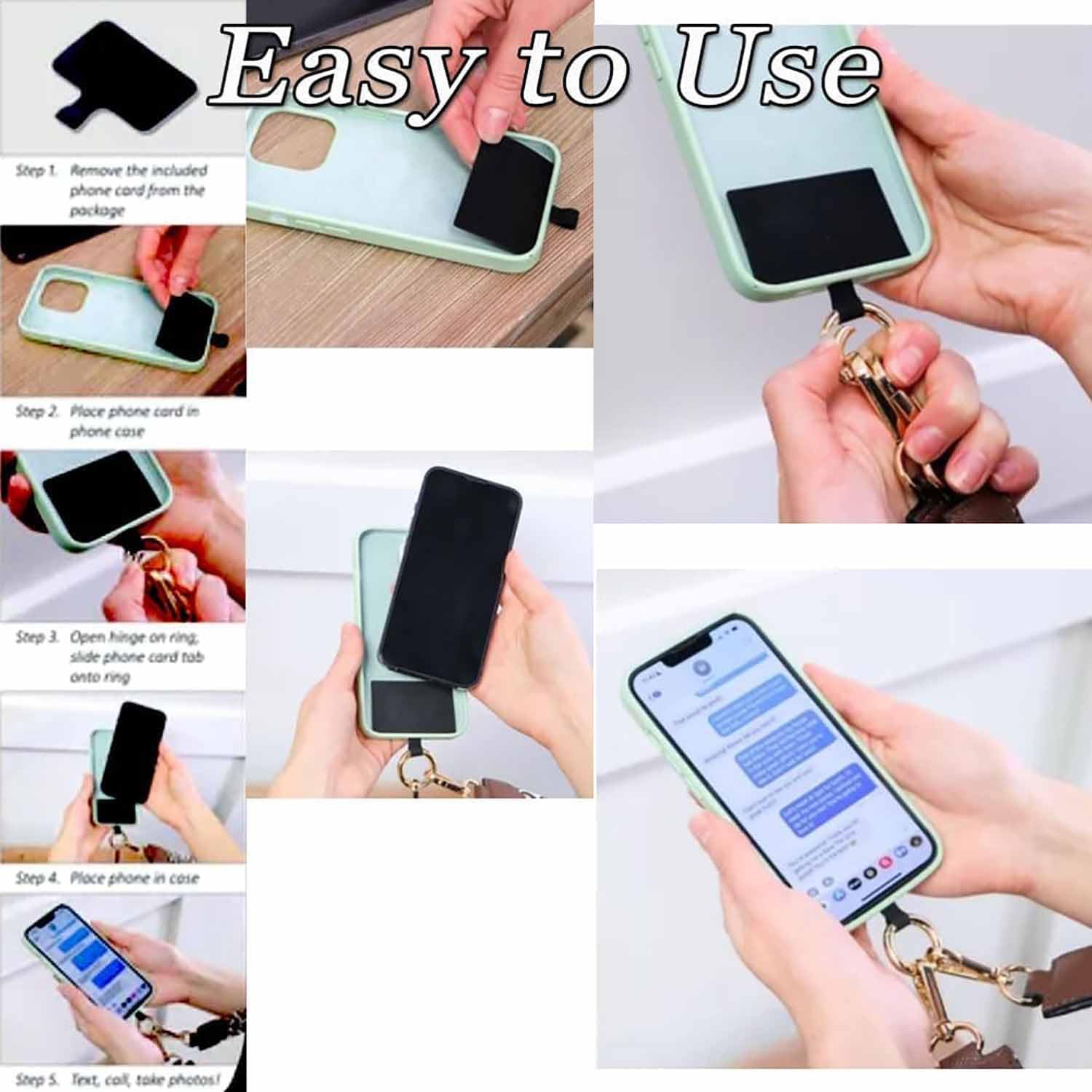 Phone Strap with Zippered Pouch & Clip - Hands-Free Crossbody Strap for Smartphones - Wallet & Essentials Holder for Travel, Shopping, and Daily Use