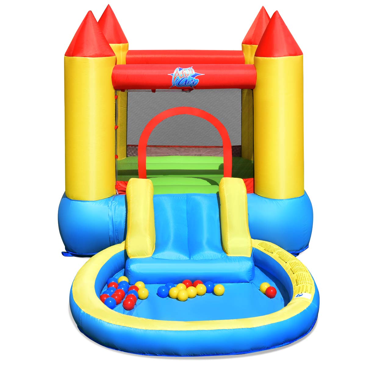 **HONEY JOY Inflatable Water Slide for Kids & Adults - Toddler Bounce House with Ocean Ball Pit & Slide - Indoor/Outdoor Blow Up Water Park Castle (Includes 580W Blower) - Perfect for Backyard Parties, Summer Fun, and Family Gatherings**