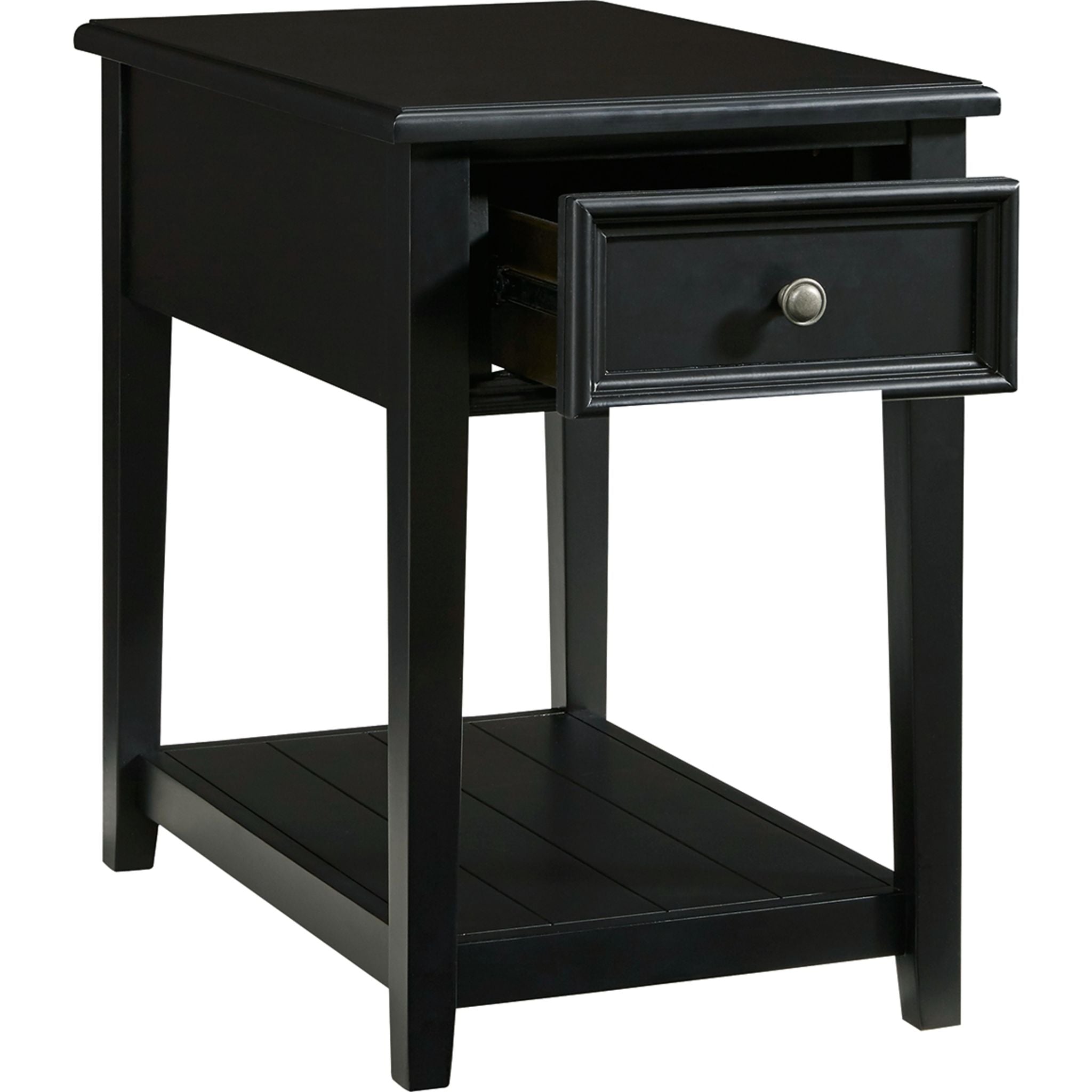 Beckincreek Modern End Table - Black Nightstand for Living Room, Bedroom, or Office - Small Side Table with Sturdy Metal Frame & Sleek Design