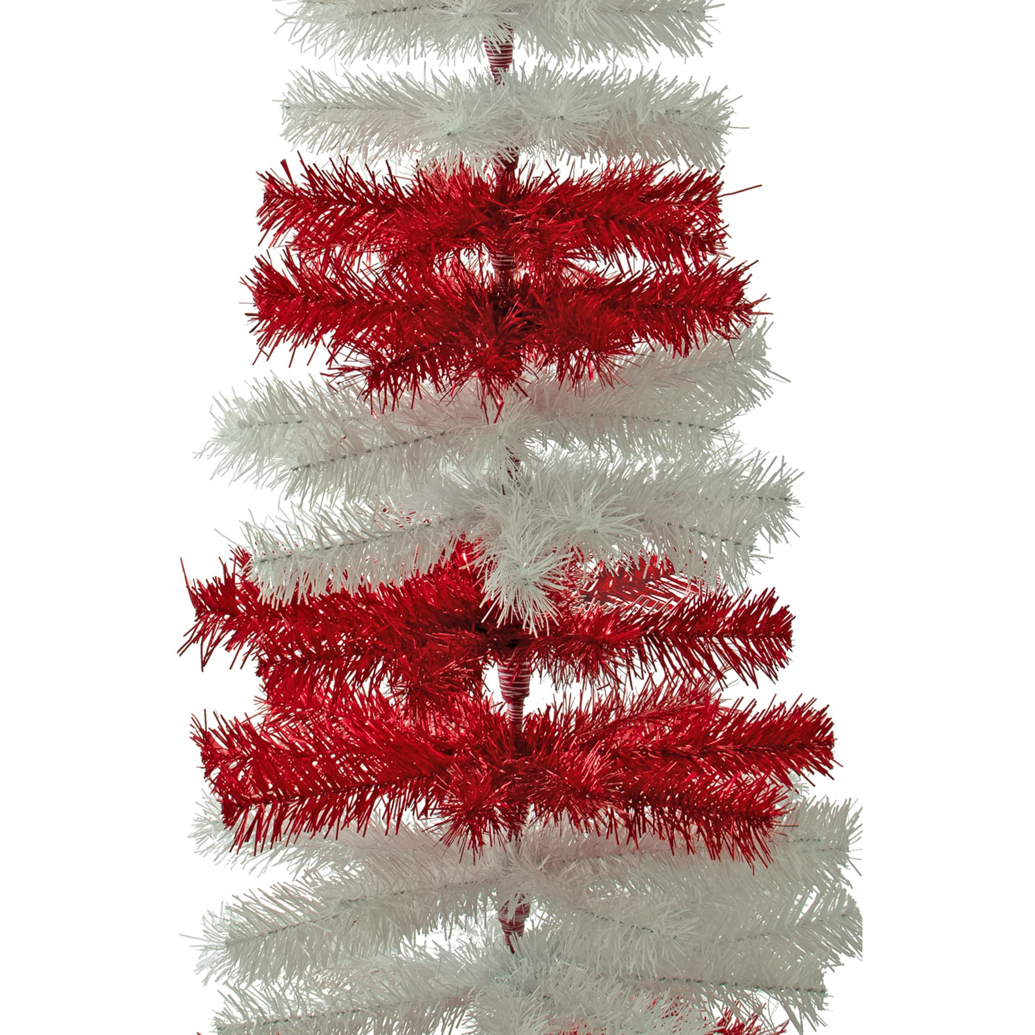 5FT Red and White Tinsel Christmas Tree - Artificial Indoor/Outdoor Holiday Decor Inspired by Dr. Seuss' The Cat in The Hat - Includes Stand - Perfect for Tabletop, Home, Office, and Party Decorations