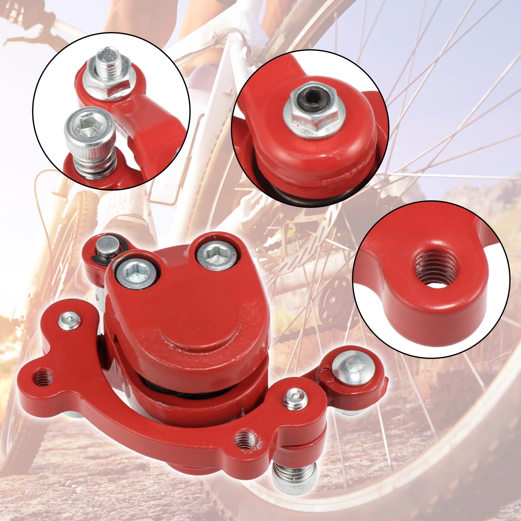 Motoforti Left & Right Disc Brake Caliper Set - Compatible with Motovox MBX10, MBX11, Mini Dirt Bikes, Classic Mini Bikes, Pocket Bikes & Goped Stand Up Scooters - High Performance Red Brake System for Off-Road & Urban Riding