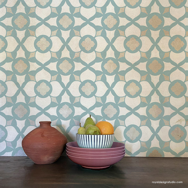 Duomo Tile Stencil - Reusable DIY Floor & Wall Stencil for Painting Patterns - Perfect for Home Decor, Bathroom, Kitchen Backsplash & Outdoor Projects