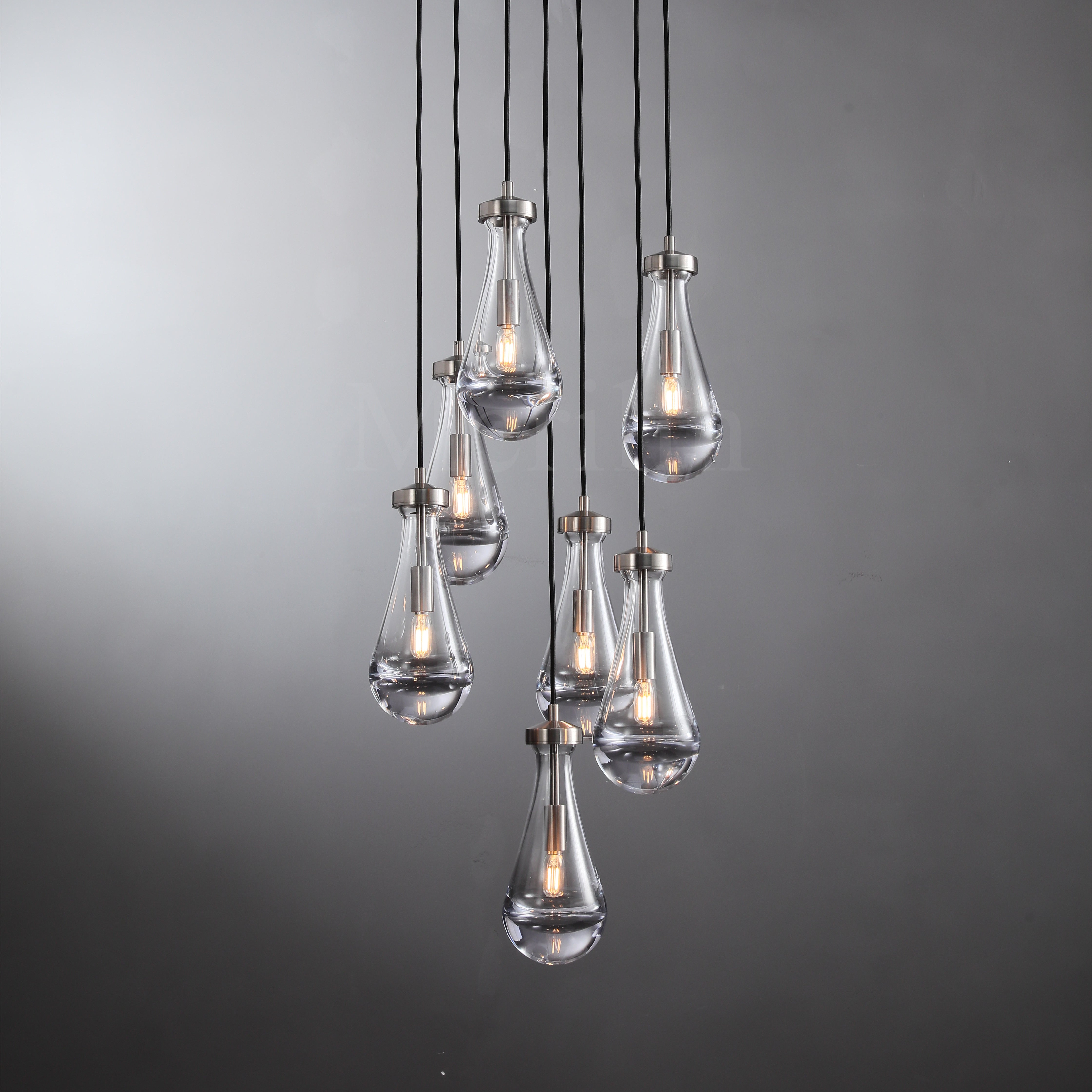 Modern Raindrop Chandelier - Round & Rectangle Crystal Ceiling Light Fixture for Living Room, Dining Room, Bedroom | Elegant Home Decor Lighting for Weddings, Restaurants & Luxury Interiors