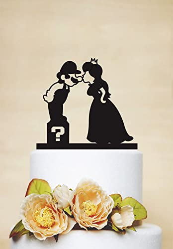 Custom Princess Peach Cake Topper - Personalized Wedding Cake Decoration for Birthday & Anniversary Celebrations - Funny Cake Decor for Special Occasions