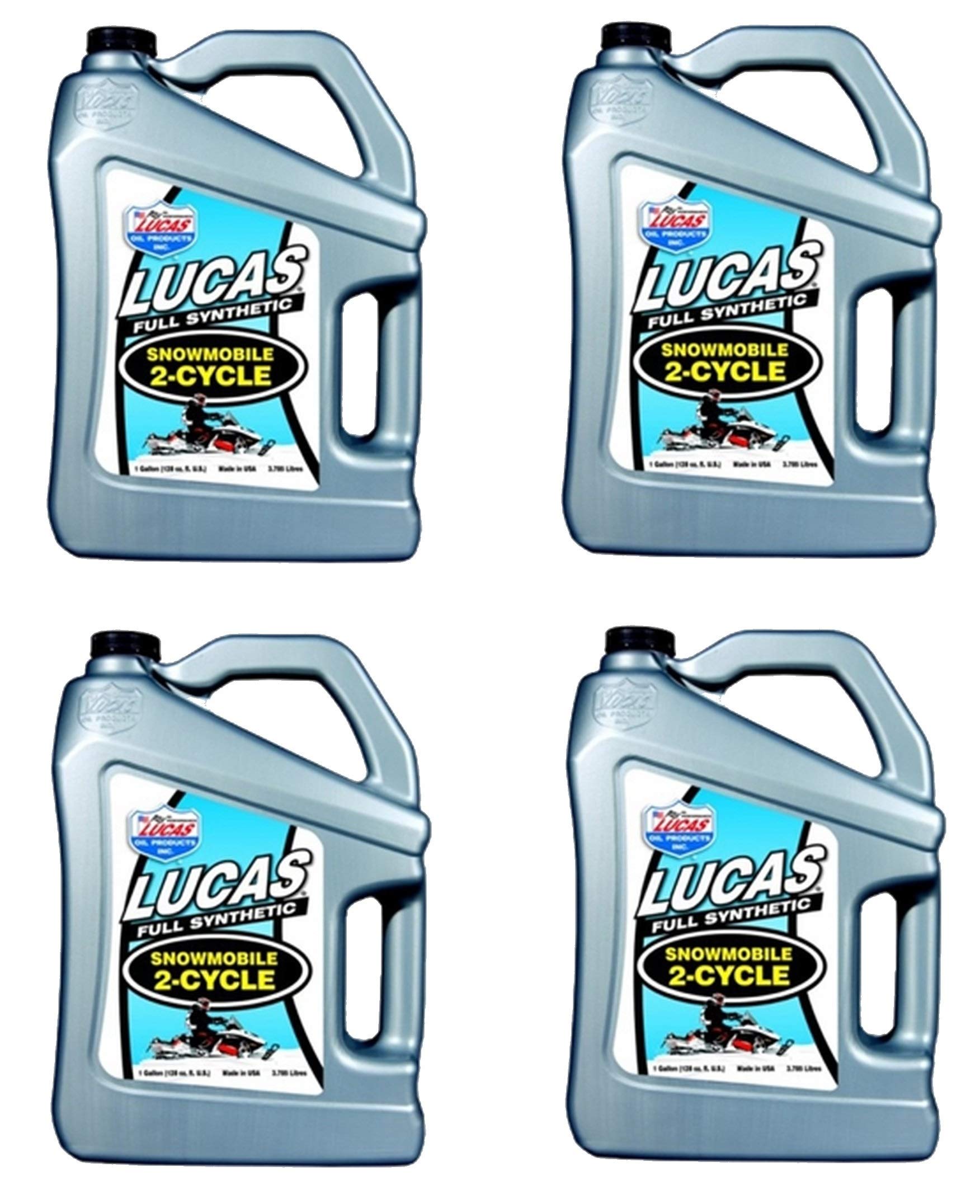 Lucas Oil 10847 Premium Snowmobile Oil - 1 Gallon (4 Pack) for Winter Sports & Cold Weather Performance