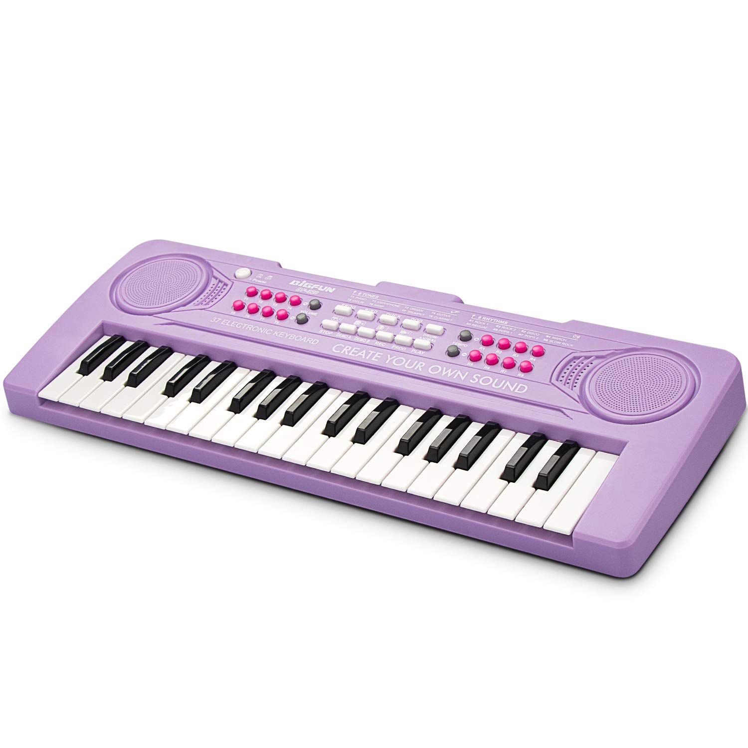 HAOTUTOYS 37-Key Portable Electronic Piano Keyboard with Microphone - Musical Toy for Kids Ages 3-8 | Perfect Birthday & Christmas Gift for Boys & Girls | Ideal for Beginners, Home Play & Early Music Education (Purple)