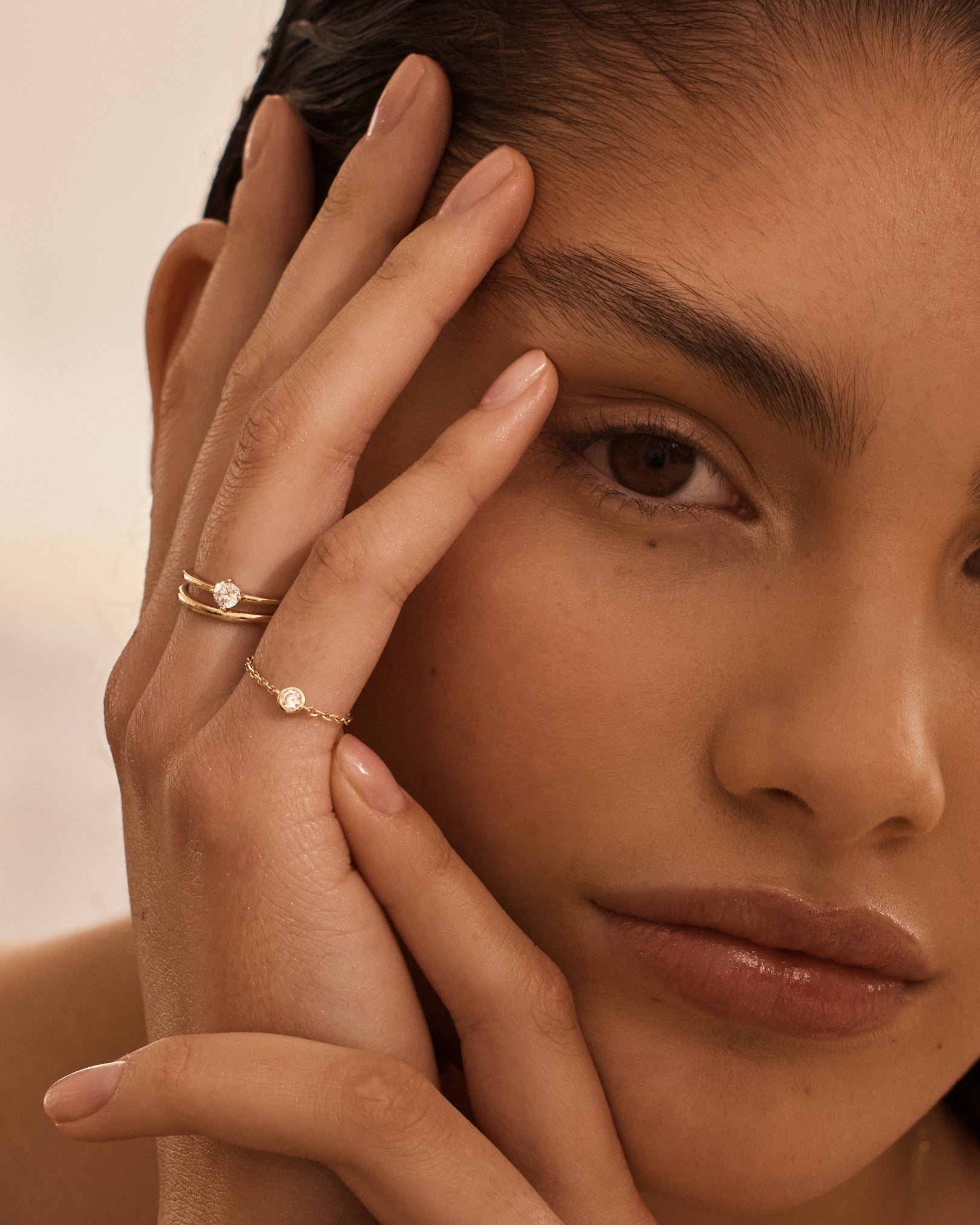 9K Solid Gold Celestial Lab-Grown Diamond Ring for Women | Dainty Stackable Ring | Perfect for Anniversary, Birthday & Everyday Elegance