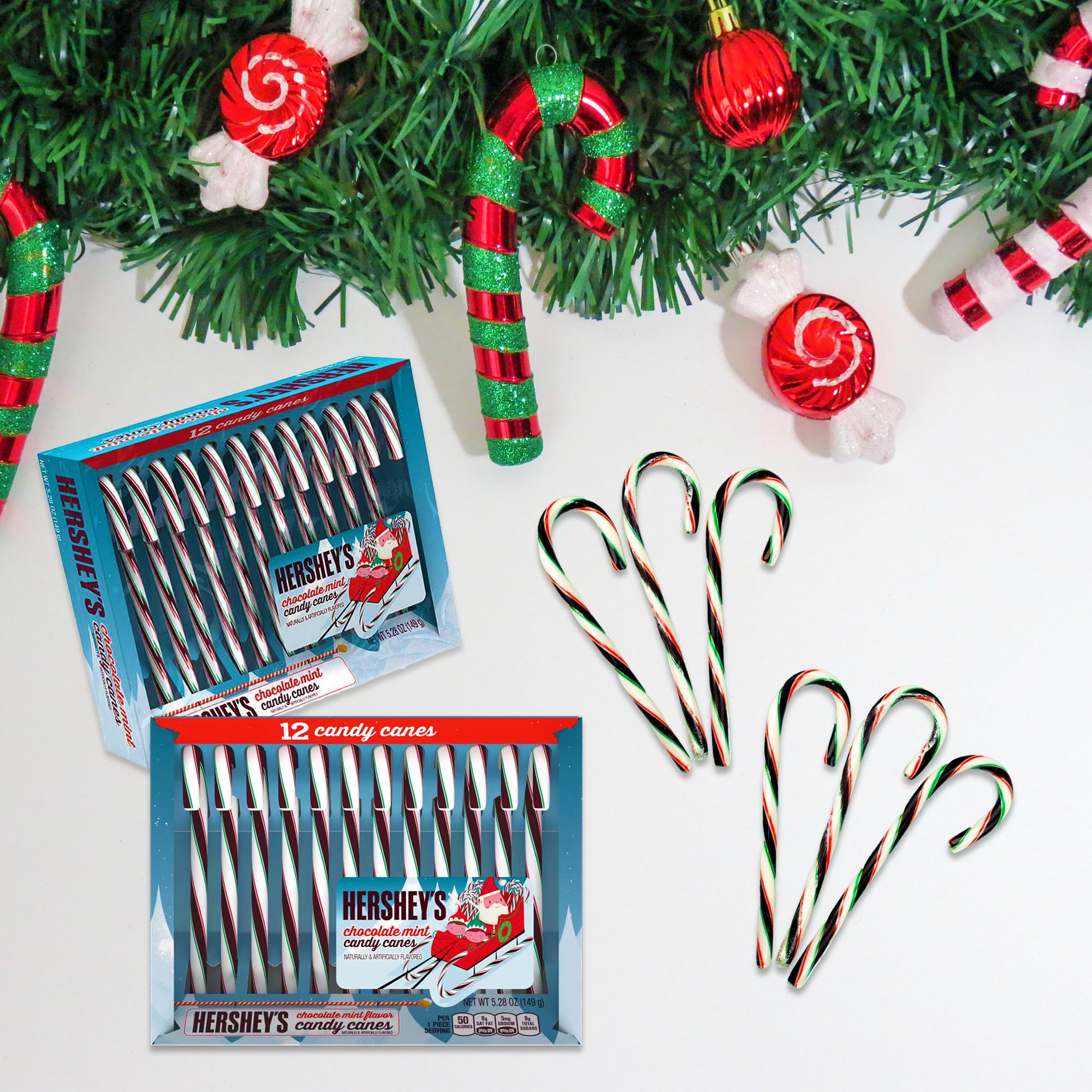 Mint Chocolate Candy Canes 24 Pack - Christmas Stocking Stuffer for Holiday Gifts