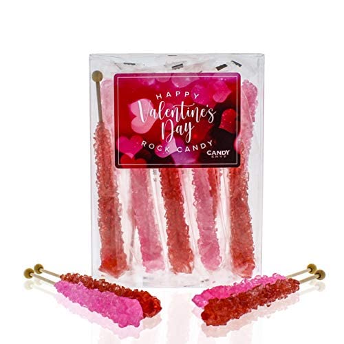 Valentine's Day Rock Candy Sticks - 10 Count Sweet Treats for Gifts, Parties & Romantic Celebrations | Perfect for Weddings, Anniversaries and Love-Themed Events