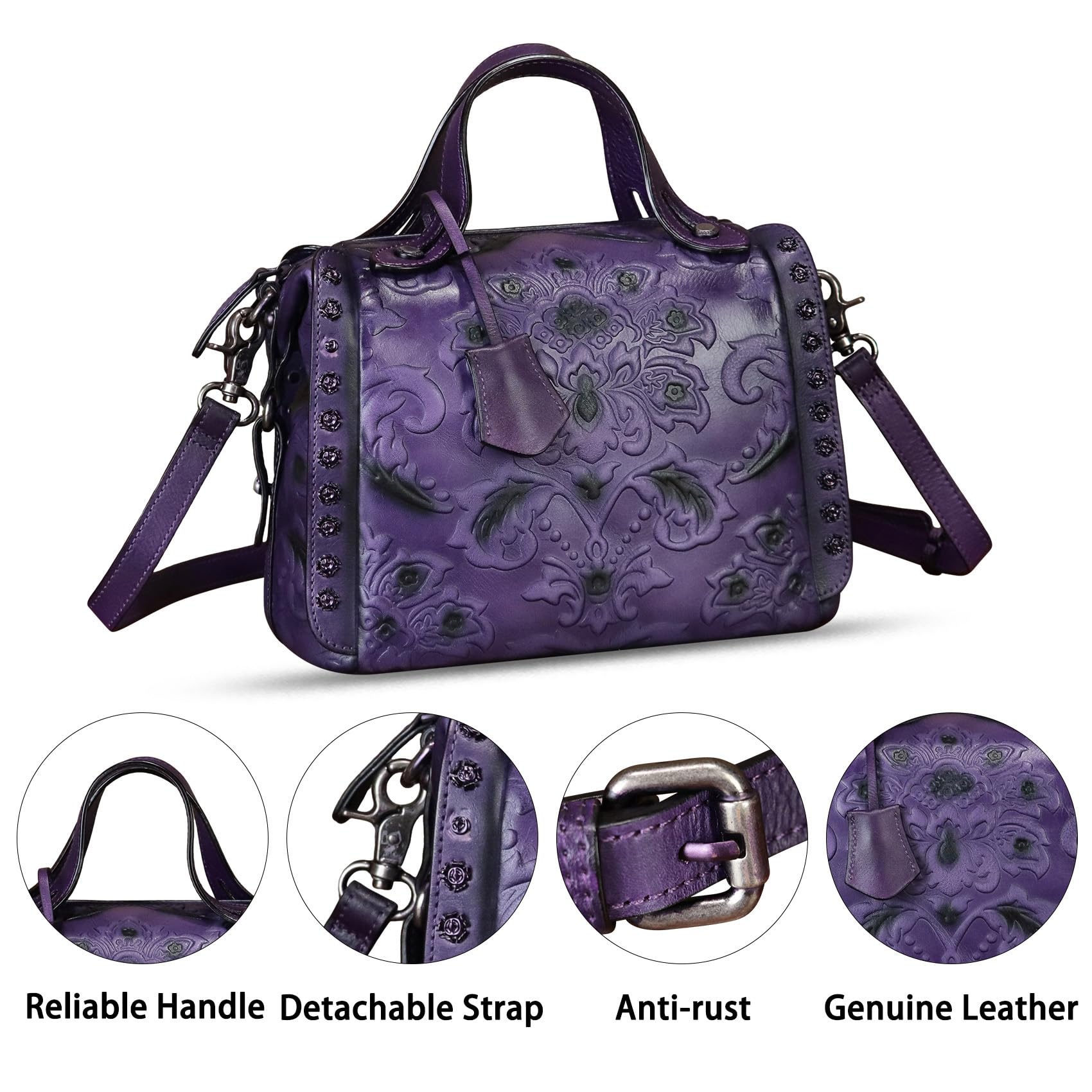 Vintage Leather Purses for Women - Crossbody & Shoulder Bag for Daily Use