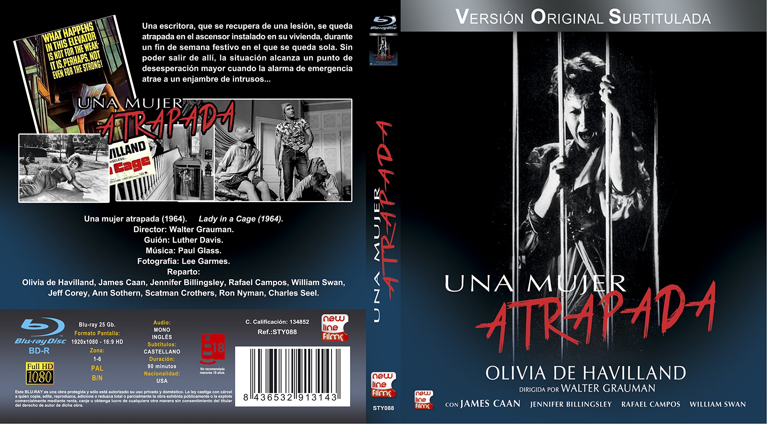 Lady in a Cage (1964) Blu-Ray - Region A/B/C Import from Spain | Classic Thriller Movie for Collectors & Film Enthusiasts