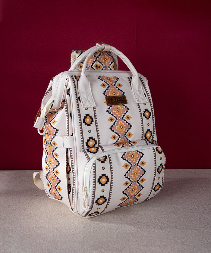 Wrangler Aztec Southwestern Print Diaper Bag - Stylish Baby Essentials Organizer for Travel, Outings & Daily Use