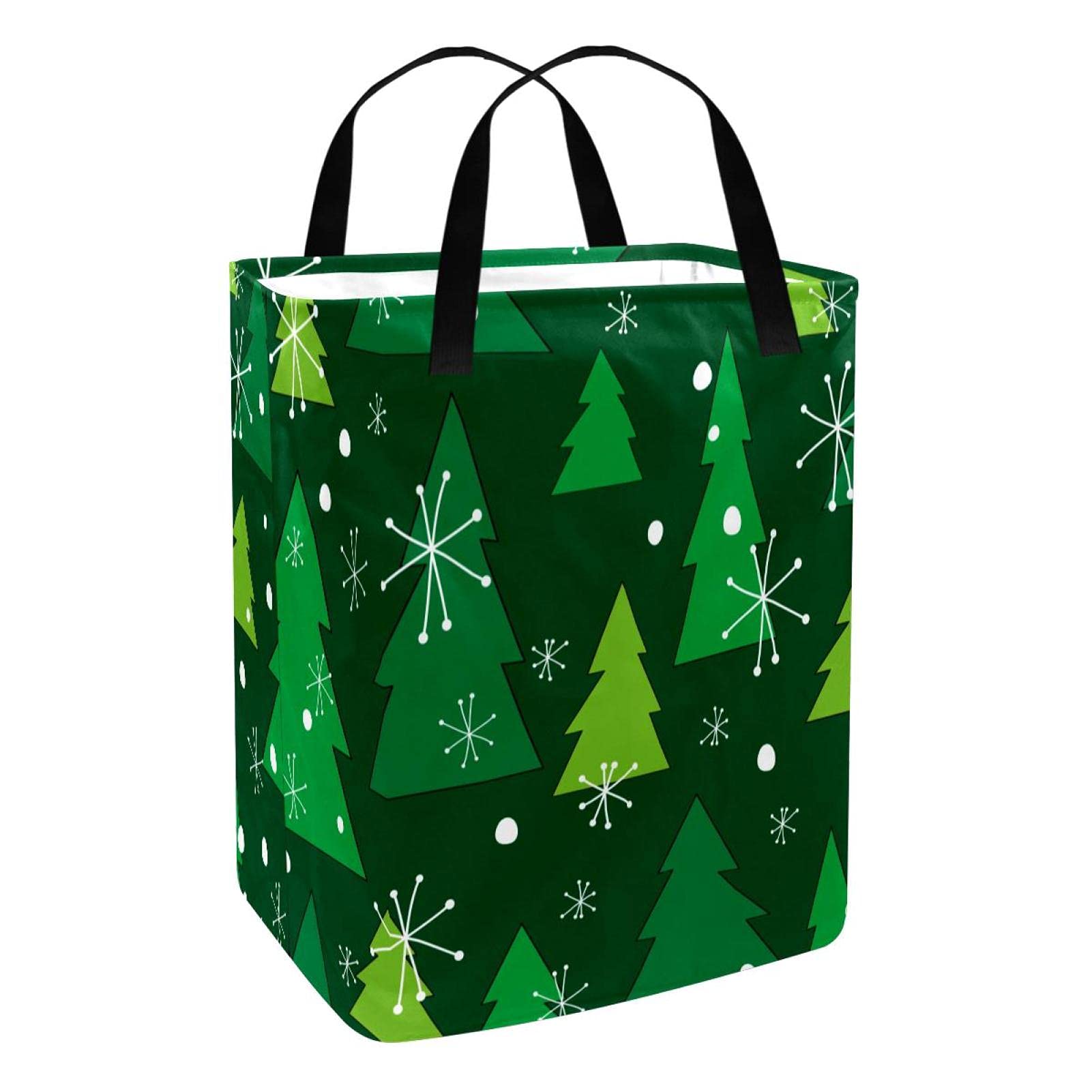 Large Collapsible Laundry Hamper Basket - Foldable Waterproof Clothes Storage with Christmas Tree & Snowflake Design - Perfect for Bedroom, Bathroom, Dorm Organization