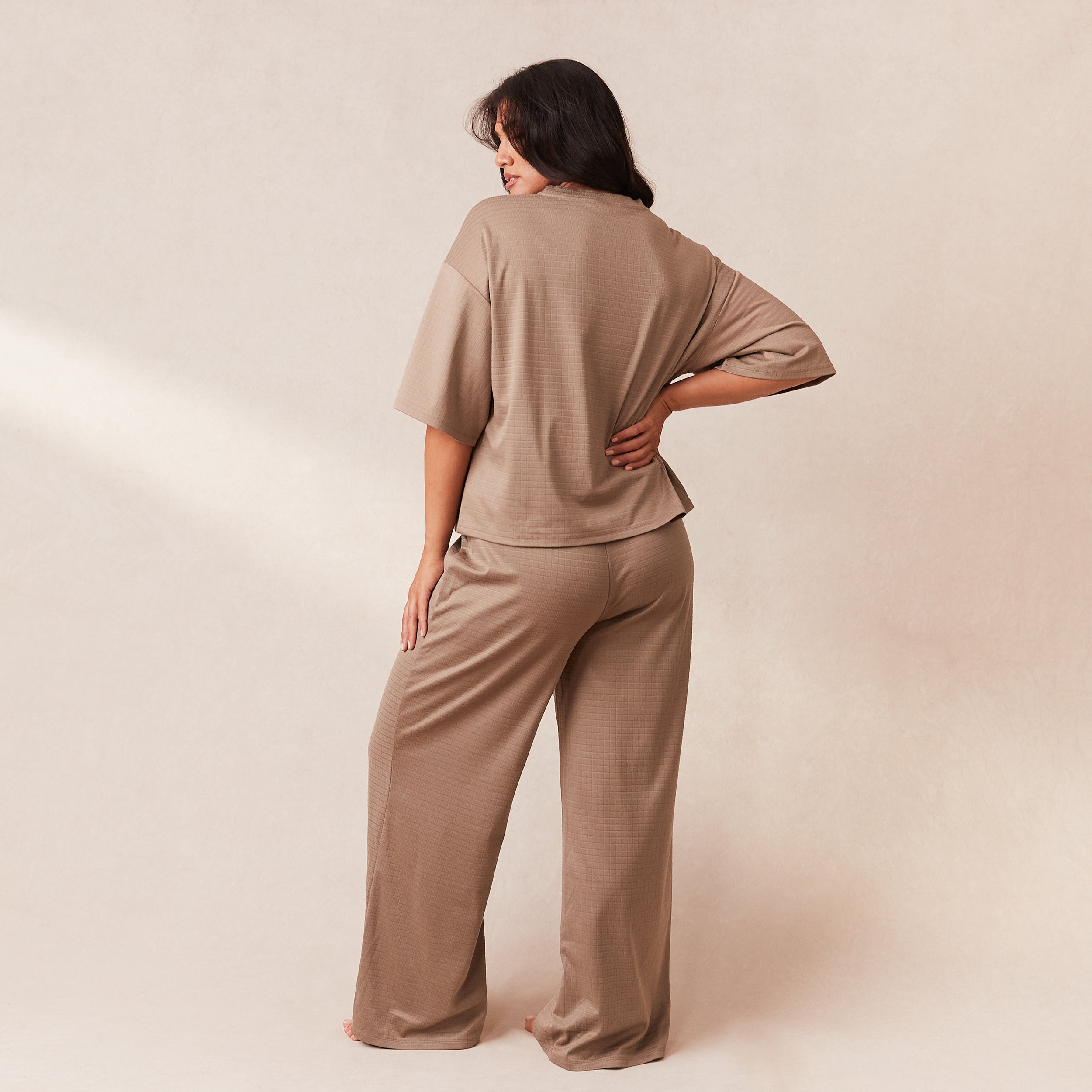 Cozy Classic Fleece Oversized Pajama Pants for Women - Soft & Warm Winter Sleepwear - Fawn Brown Loungewear for Relaxing at Home