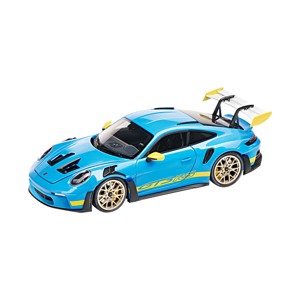 Porsche 911 GT3 RS (992) Limited Edition 1:18 Scale Diecast Model Car - Blue & Yellow - Collector's Item for Display, Racing Enthusiasts & Gift Giving