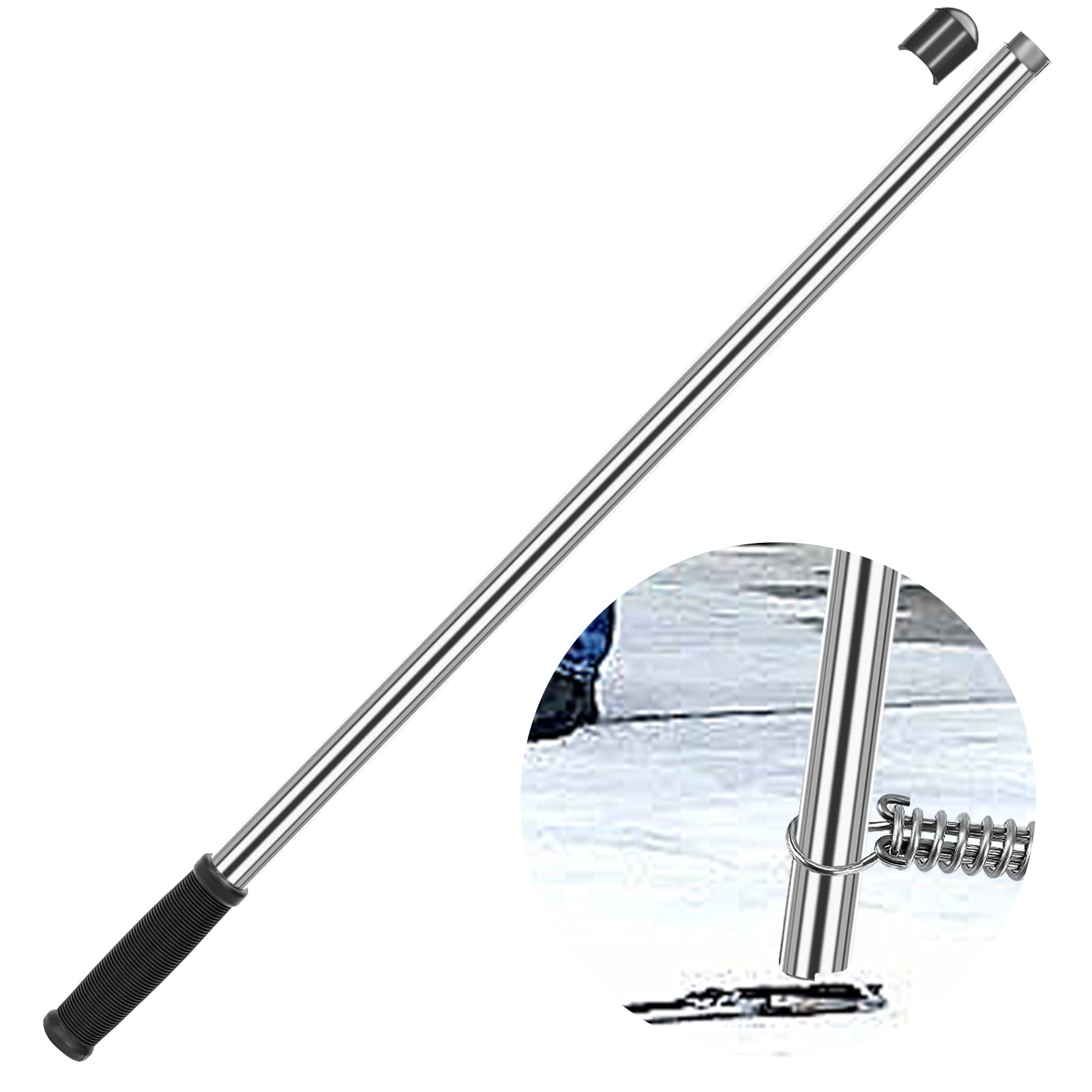 30-1/2 Inch Stainless Steel Pool Cover Tool - Heavy Duty Swimming Pool Safety Cover Spring Installation & Removal Rod for Anchors | Perfect for Inground Pool Maintenance & Winter Cover Setup