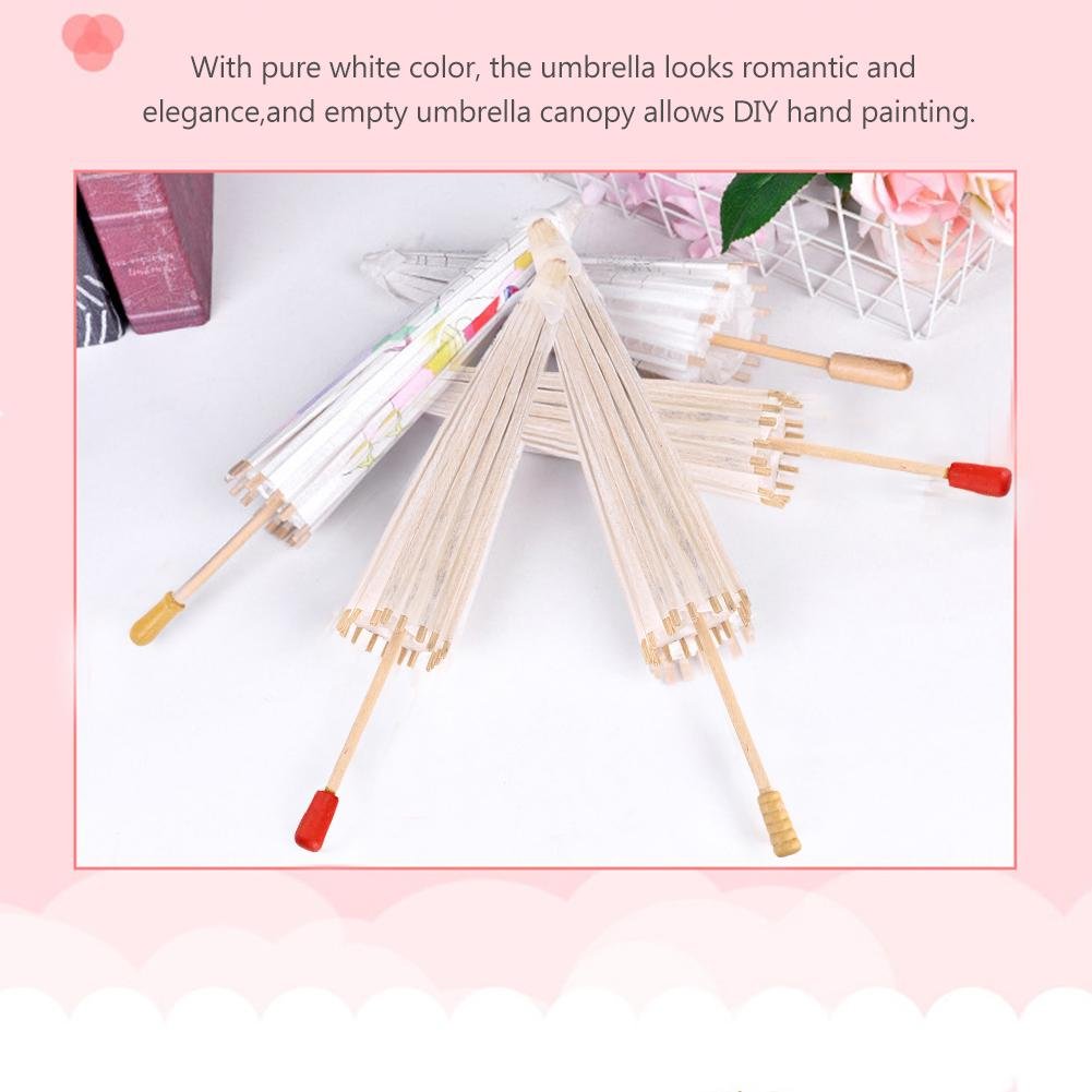 White Paper Wedding Umbrella - 60cm Bridal Party Decor & Photo Prop
