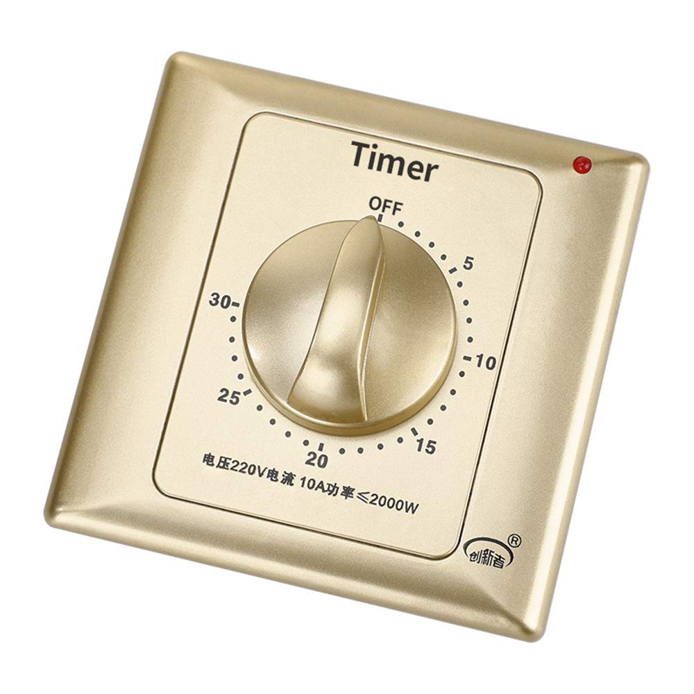 30 Minute Mechanical Timer Switch - Energy Saving Spring Loaded Countdown Timer for Lights & Pumps | In-Wall Electromechanical Timer | Perfect for Home Automation, Bathroom Exhaust Fans & Garden Irrigation Systems