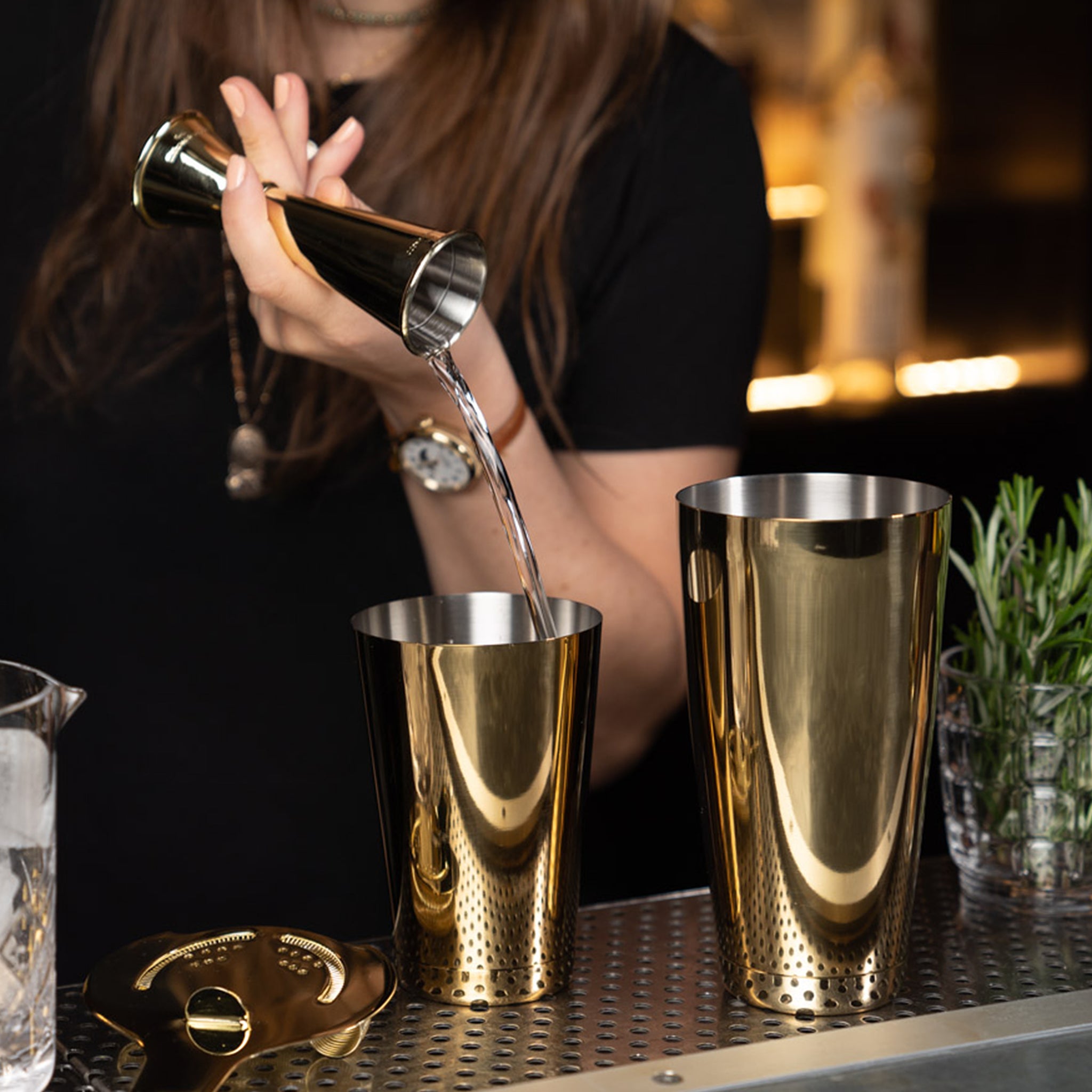 KORIKO® Small Weighted 18oz (532ml) Gold Plated Cocktail Shaker Tin - Perfect for Bartenders, Mixologists & Home Bars - Ideal for Mojitos, Margaritas & Craft Cocktails