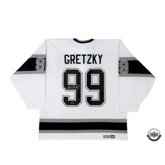 Wayne Gretzky Autographed Los Angeles Kings CCM White Hockey Jersey - Upper Deck Authenticated - Perfect for Collectors, Fans & Sports Memorabilia Displays