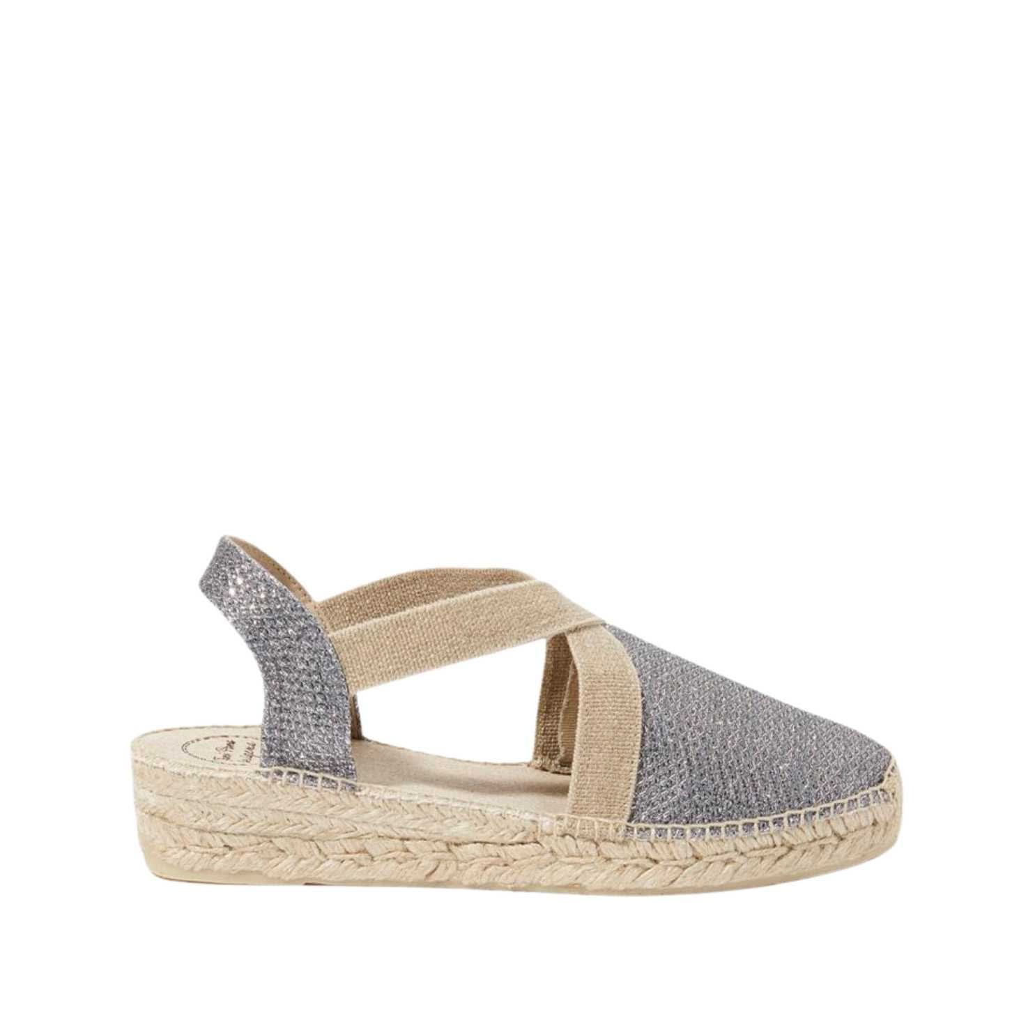 Women's Metallic Cotton Blend Wedge Espadrille Sandals - Velino S | Comfortable Summer Shoes for Beach, Vacation & Casual Outings