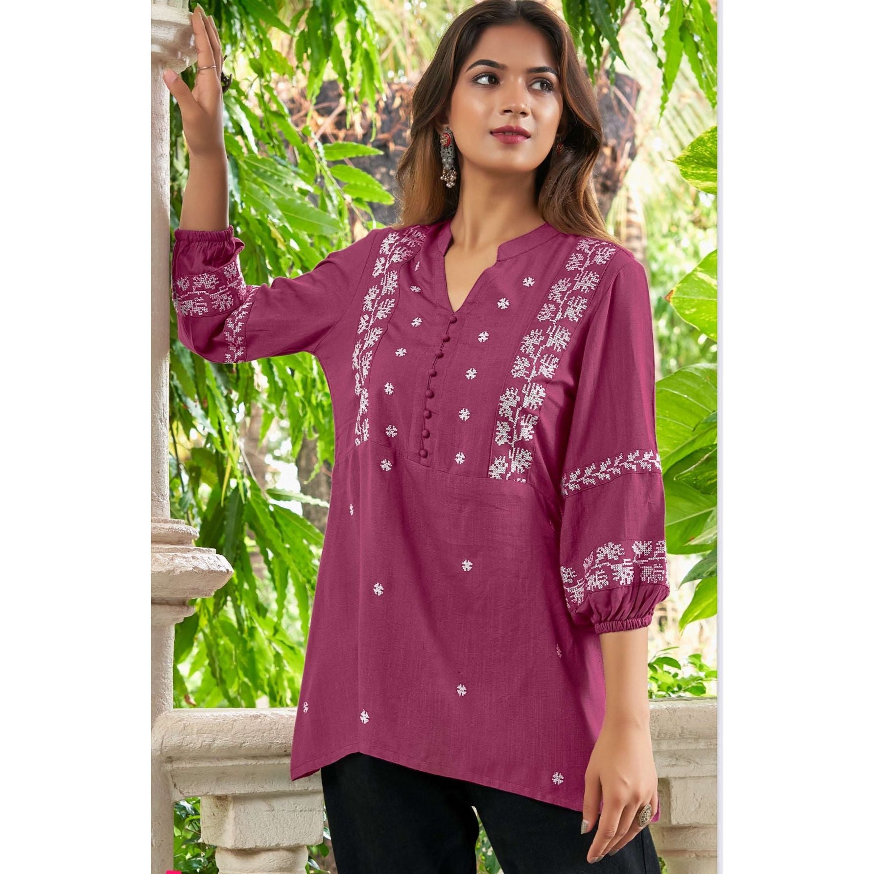 Stylish Women's Short Kurti & Tunic Top - Comfortable Cotton Blend Casual Wear for Daily Outings, Office & Parties | Plus Size Options Available
