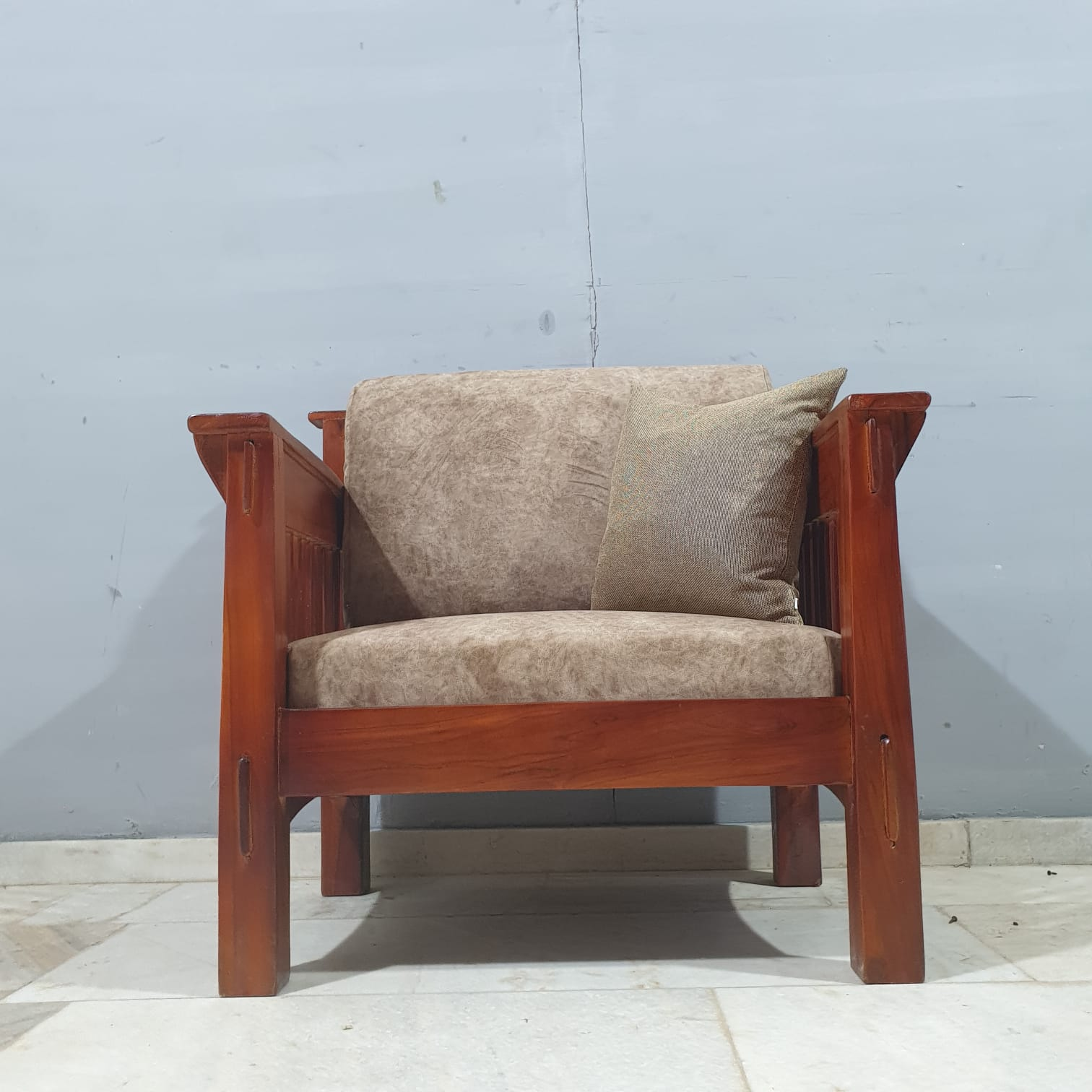 Handmade Carved Indian Teak Wood 5-Piece Sofa Set - Luxury Living Room Furniture for Home Decor & Interior Design