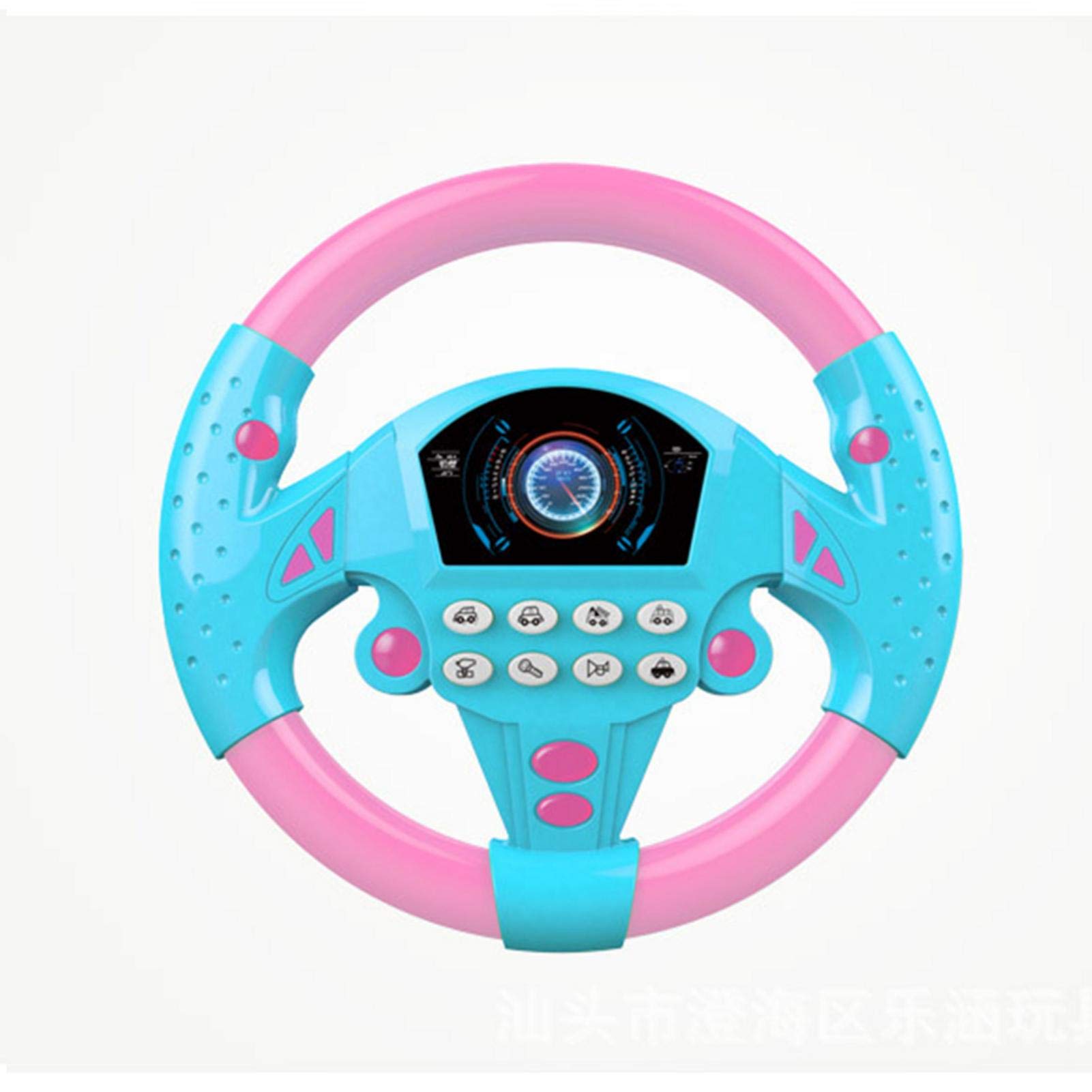 Mona43Henry Kids Toy Steering Wheel - Realistic Driving Simulator with Sound Effects, Portable Pretend Play Racing Wheel for Toddlers & Children - Perfect for Car Games, Role Play, and Early Learning Development