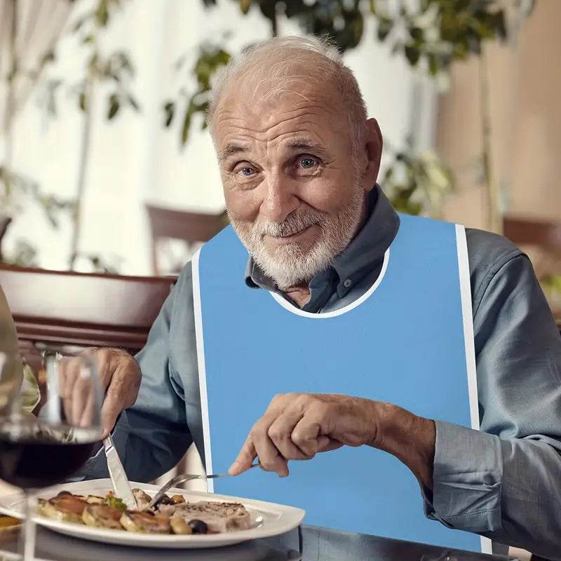 Washable Adult Bibs for Eating - Reusable Dining Protectors for Seniors & Adults - Perfect for Mealtime, Travel & Restaurants