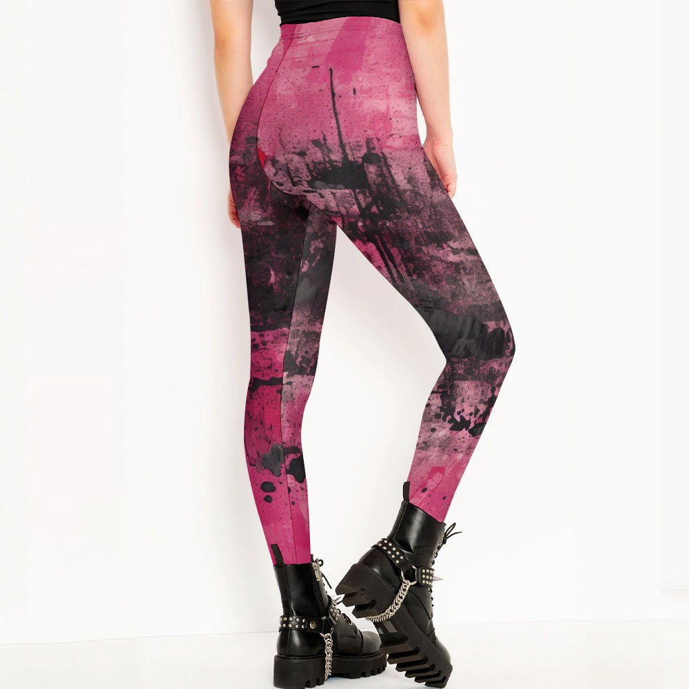 Best Pink and Black Leggings for Women - High Waist Yoga Pants, Tummy Control Workout Leggings - Perfect for Gym, Running, Yoga & Casual Wear