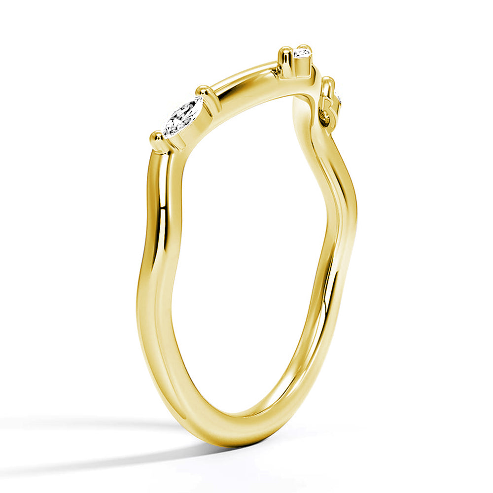 Willow Curved Lab Grown Diamond Wedding Band - Elegant Stackable Ring for Women, Eco-Friendly & Conflict-Free - Perfect for Engagement, Anniversary & Everyday Wear