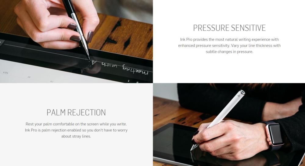Adonit Ink Pro Fine Point Stylus Pen for Microsoft Surface, iPad, Android Tablets - Precise Digital Drawing & Note Taking - Black (ADIPB) - Perfect for Artists, Students & Professionals