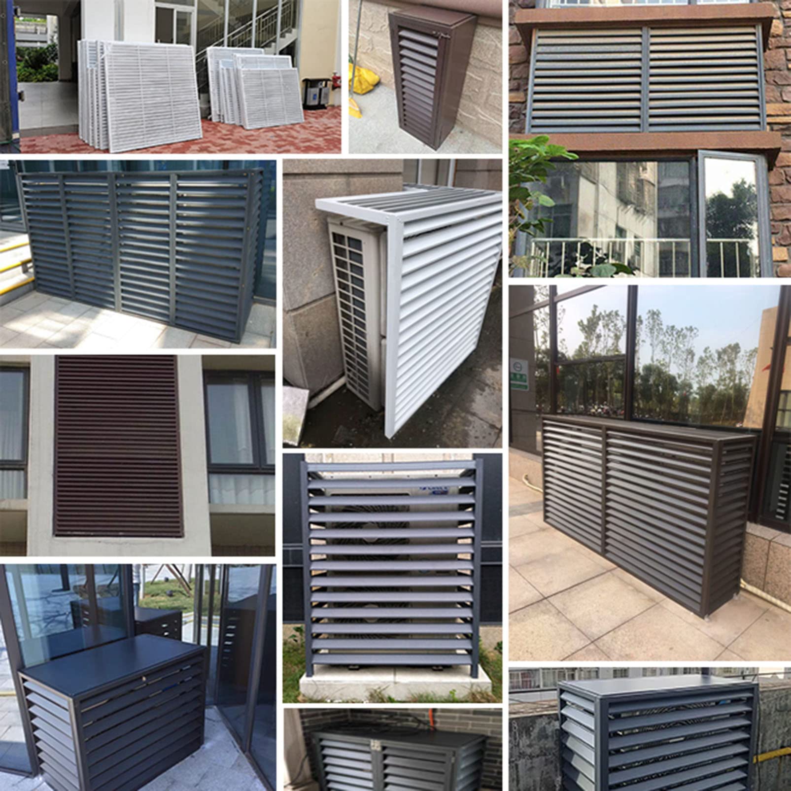 Outdoor Privacy Fence AC Cover Enclosure - Durable Aluminum Alloy Louvered Panel Screen Divider for Pool Pump Barrier & Patio Furniture Protection | Perfect for Garden Decoration, Backyard Privacy & HVAC Unit Concealment