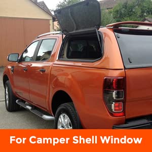 16 Inch Gas Strut 28lb 125N Lift Support Shock Absorber (2 Pack) - Replacement for Camper Shell, Pickup Truck Cap, Hatch, Leer Canopy & Fiberglass Rear Topper Window Back Door - Perfect for Smooth Opening/Closing & Heavy Duty Support