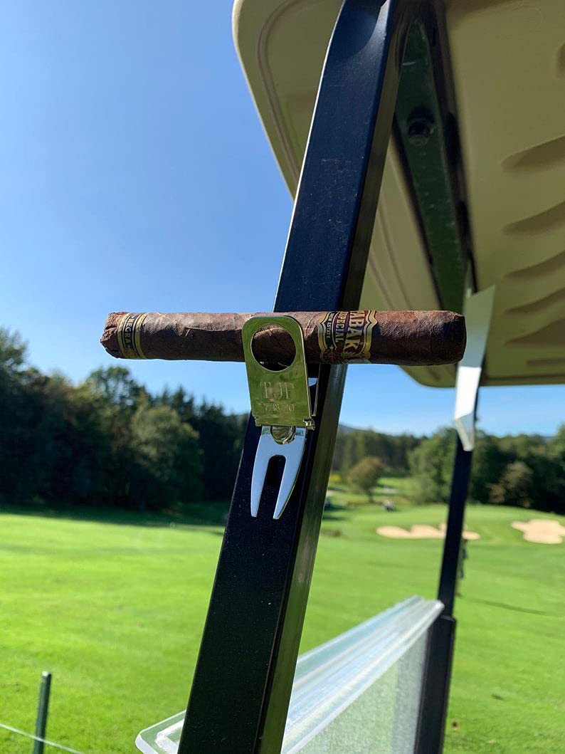 Premium Golf Divot Tool with Magnetic Ball Marker & Cigar Holder - Durable Golf Accessory for Repairing Greens | Perfect Golf Gift for Men, On-Course Convenience & Clubhouse Style