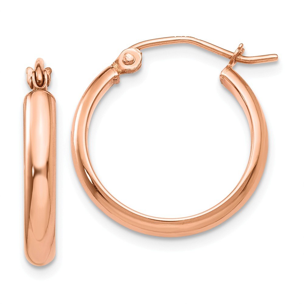 14K Rose Gold Hoop Earrings for Women - Classic Dainty Huggie Hoops - Perfect for Everyday Wear, Gifts & Special Occasions