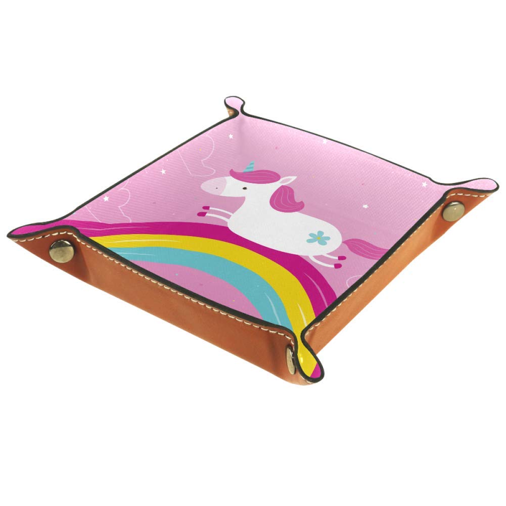 Rainbow Unicorn Jewelry Organizer - Stackable 52-Slot Tray for Rings, Earrings, Bracelets, Watches & Necklaces - Perfect for Travel, Home Vanity & Gift Giving